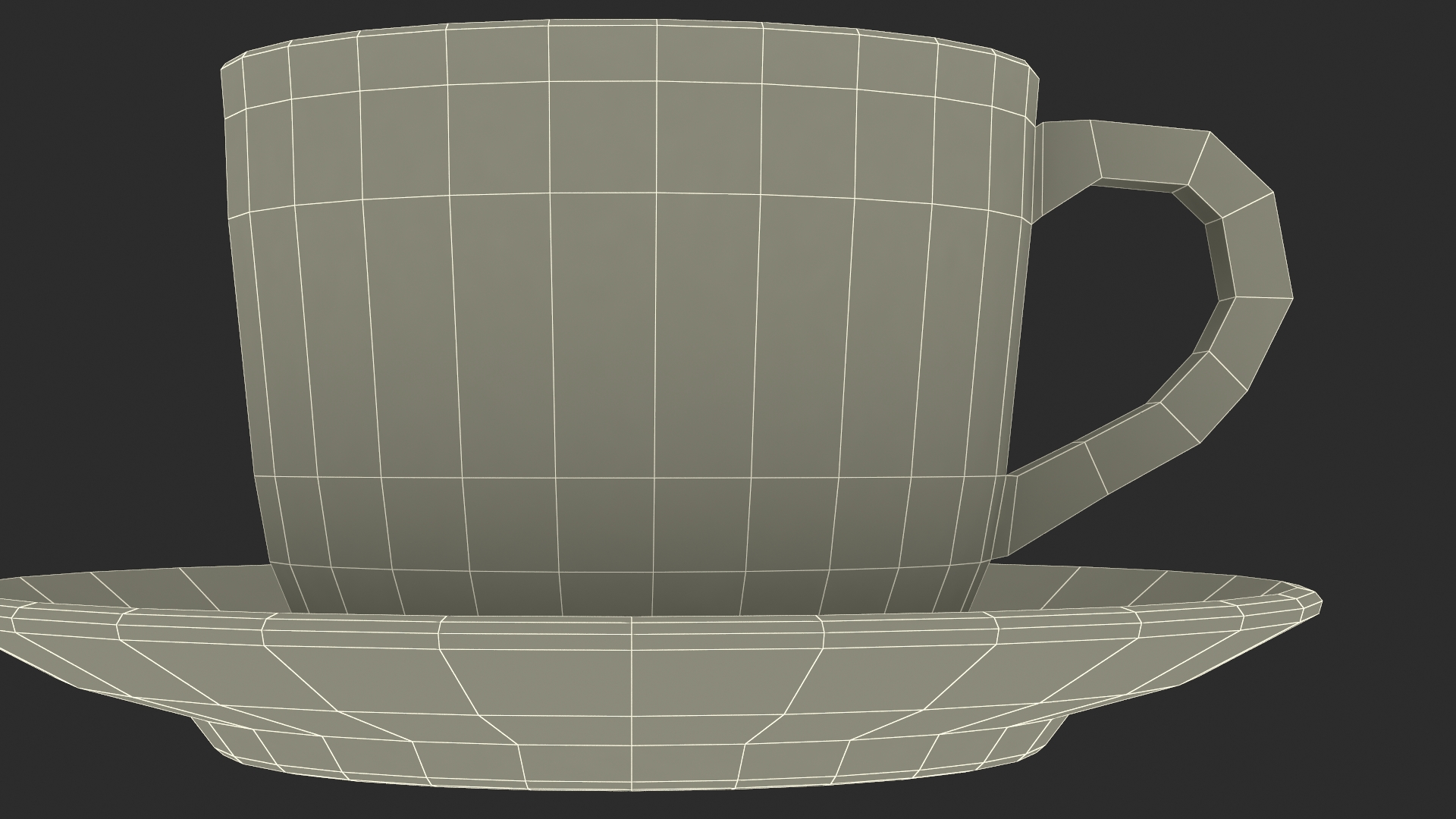 3D model Latte Art Coffee Cup on Saucer