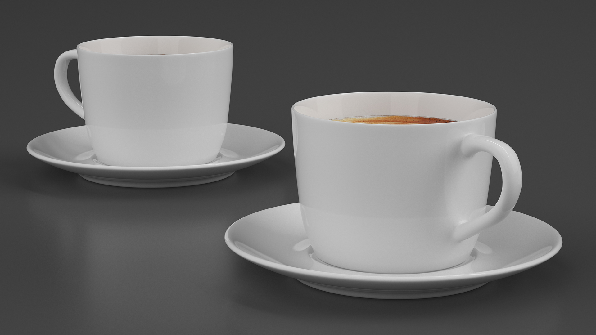3D model Latte Art Coffee Cup on Saucer
