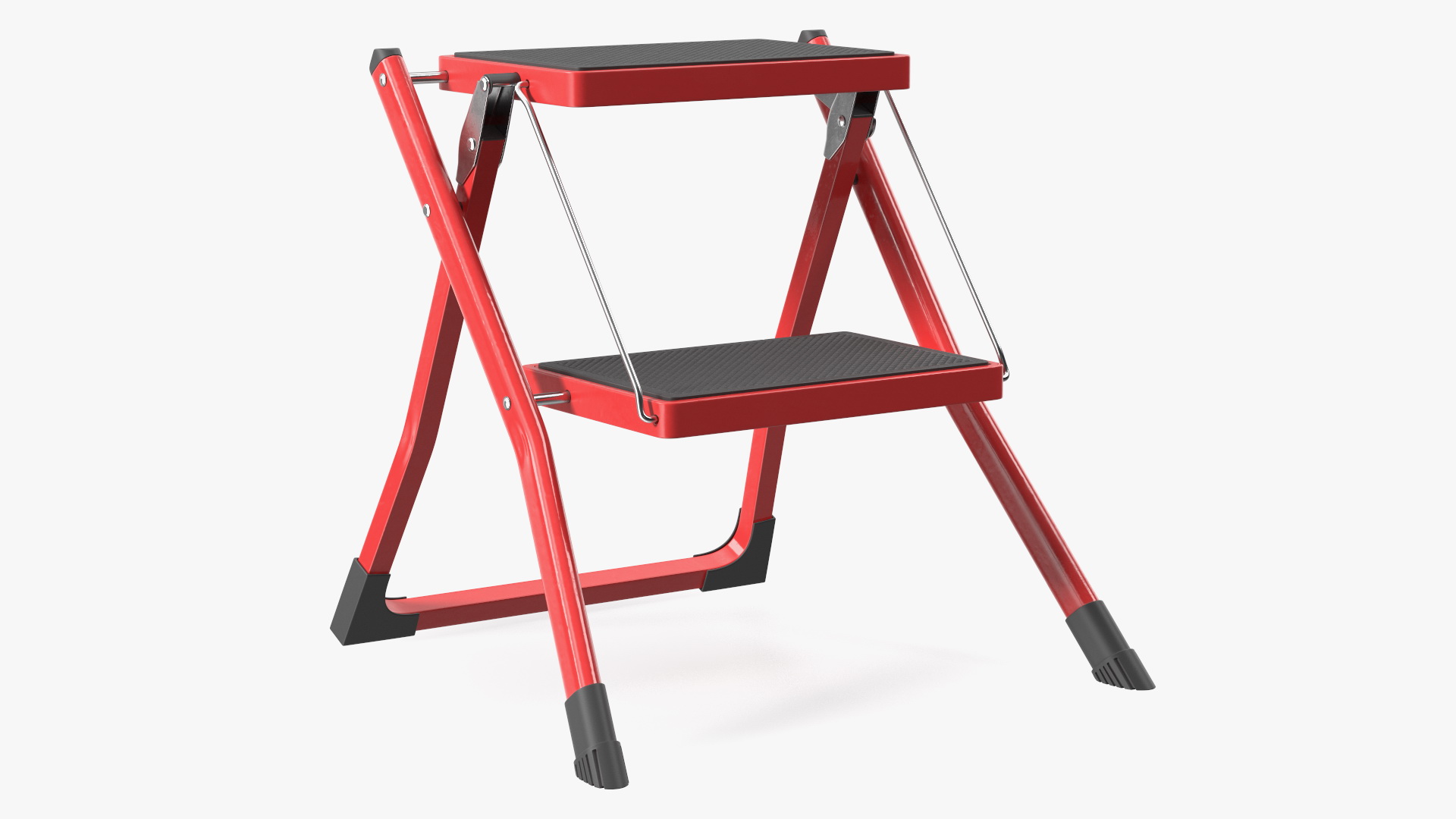 3D Step Stool Red Rigged