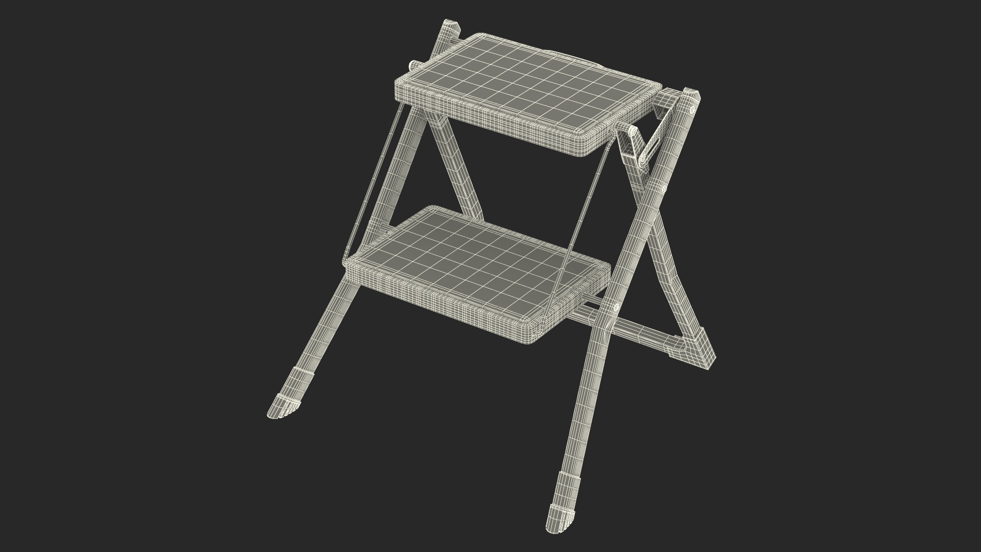 3D Step Stool Red Rigged