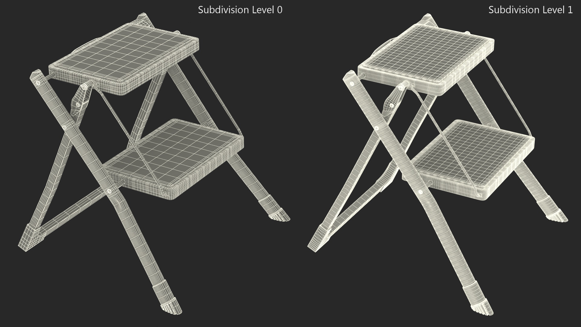 3D Step Stool Red Rigged
