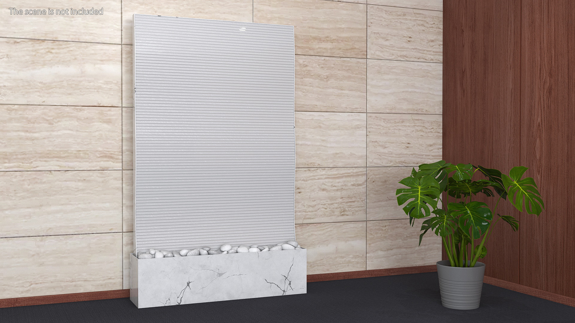 Designer Wall Waterfall White Marble with Water 3D
