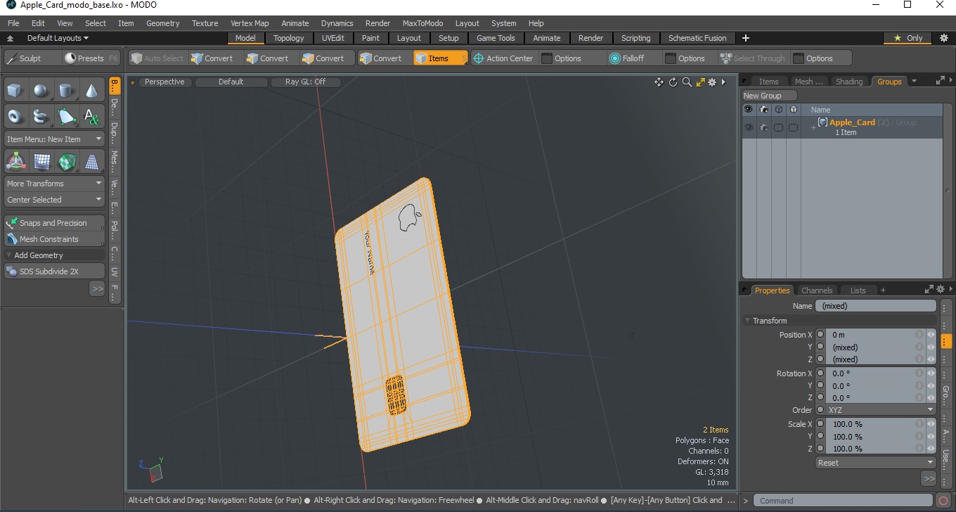 3D model Apple Card