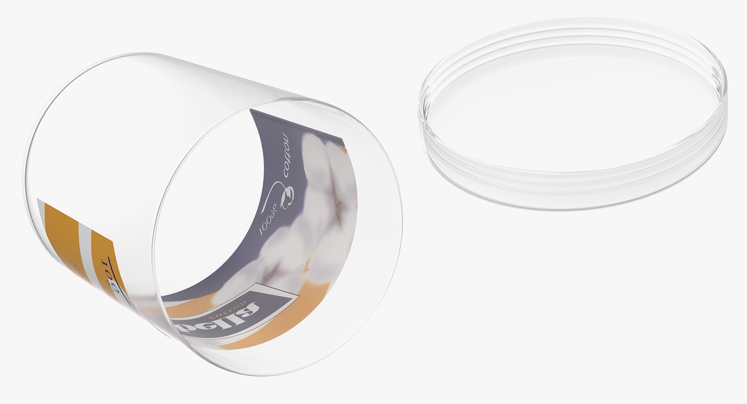 3D model Plastic Cotton Swabs Round Box