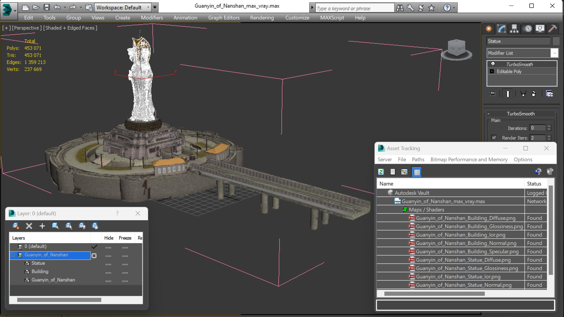 3D Guanyin of Nanshan for 3D Print