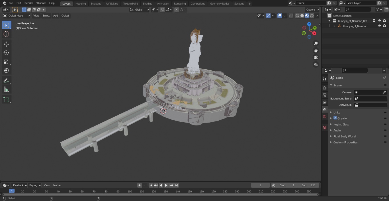 3D Guanyin of Nanshan for 3D Print