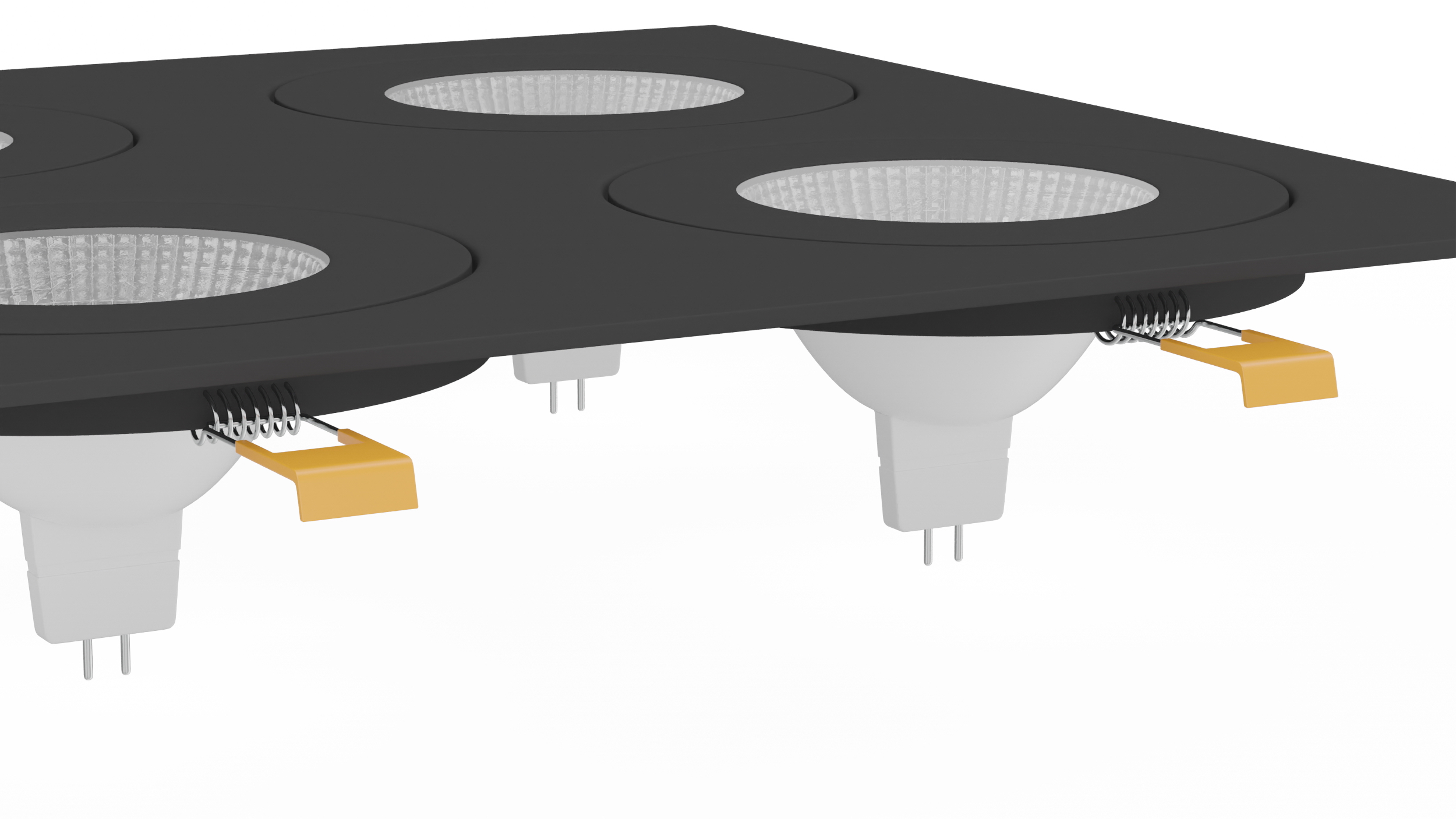 3D Recessed Modular Ceiling Luminaire 4 Light Black model