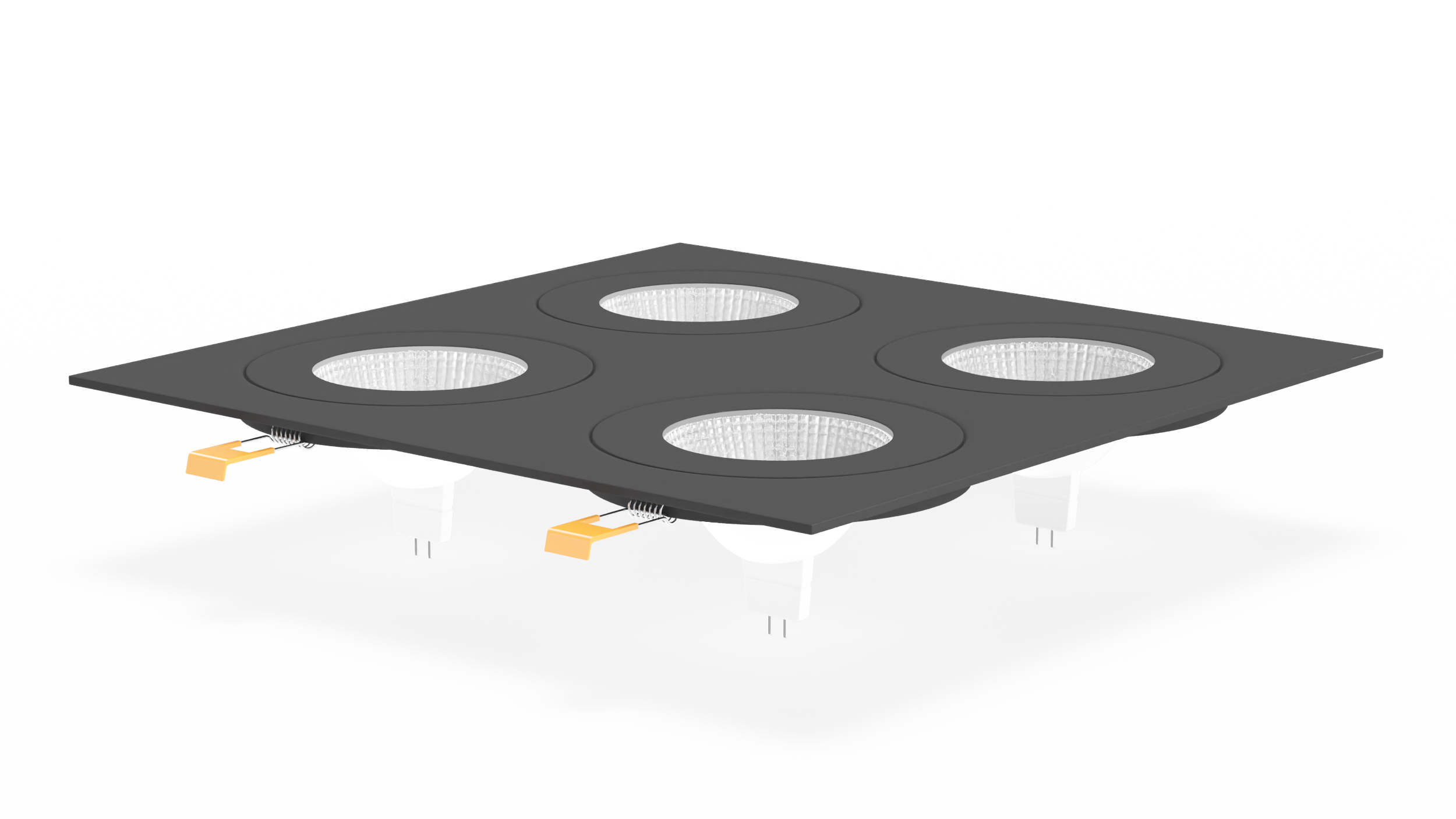 3D Recessed Modular Ceiling Luminaire 4 Light Black model