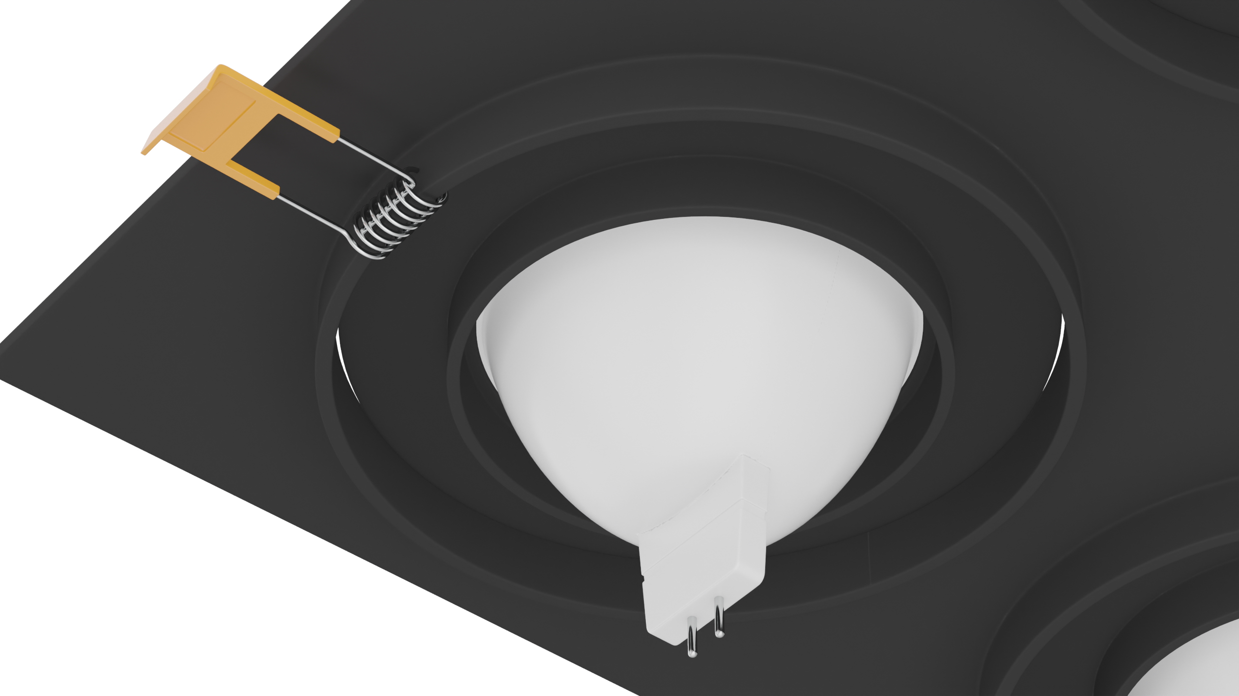3D Recessed Modular Ceiling Luminaire 4 Light Black model