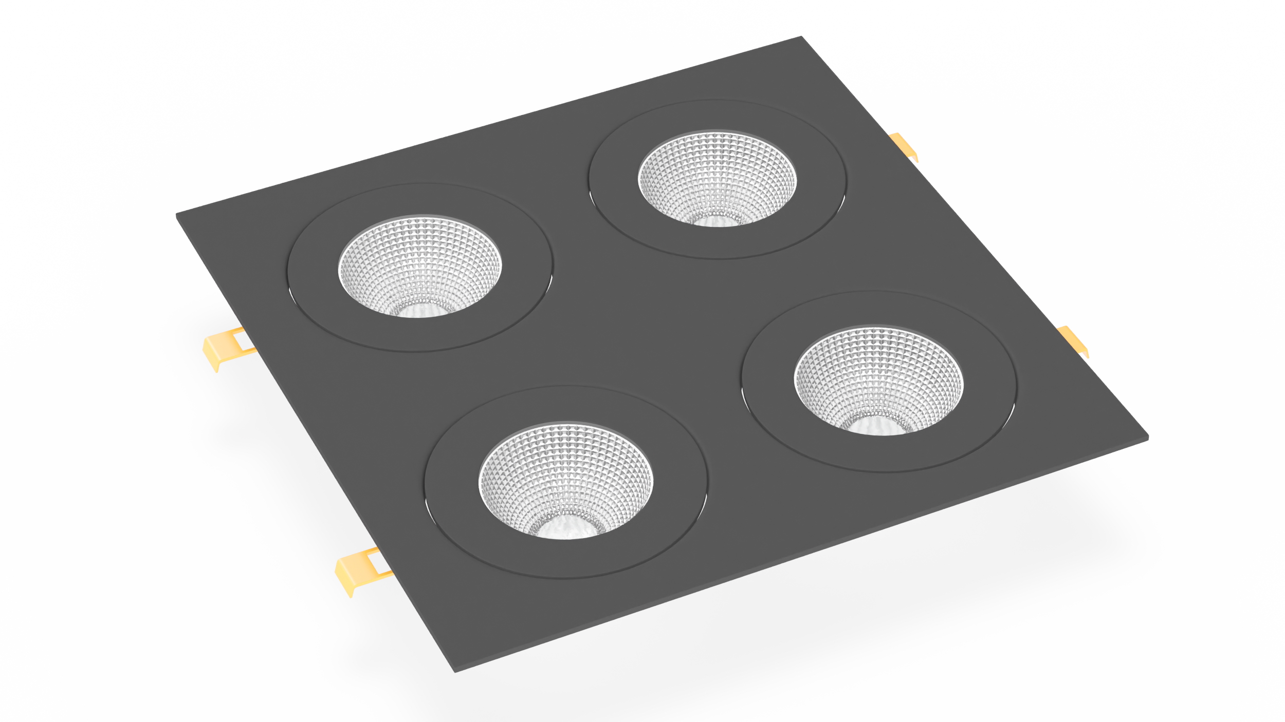 3D Recessed Modular Ceiling Luminaire 4 Light Black model
