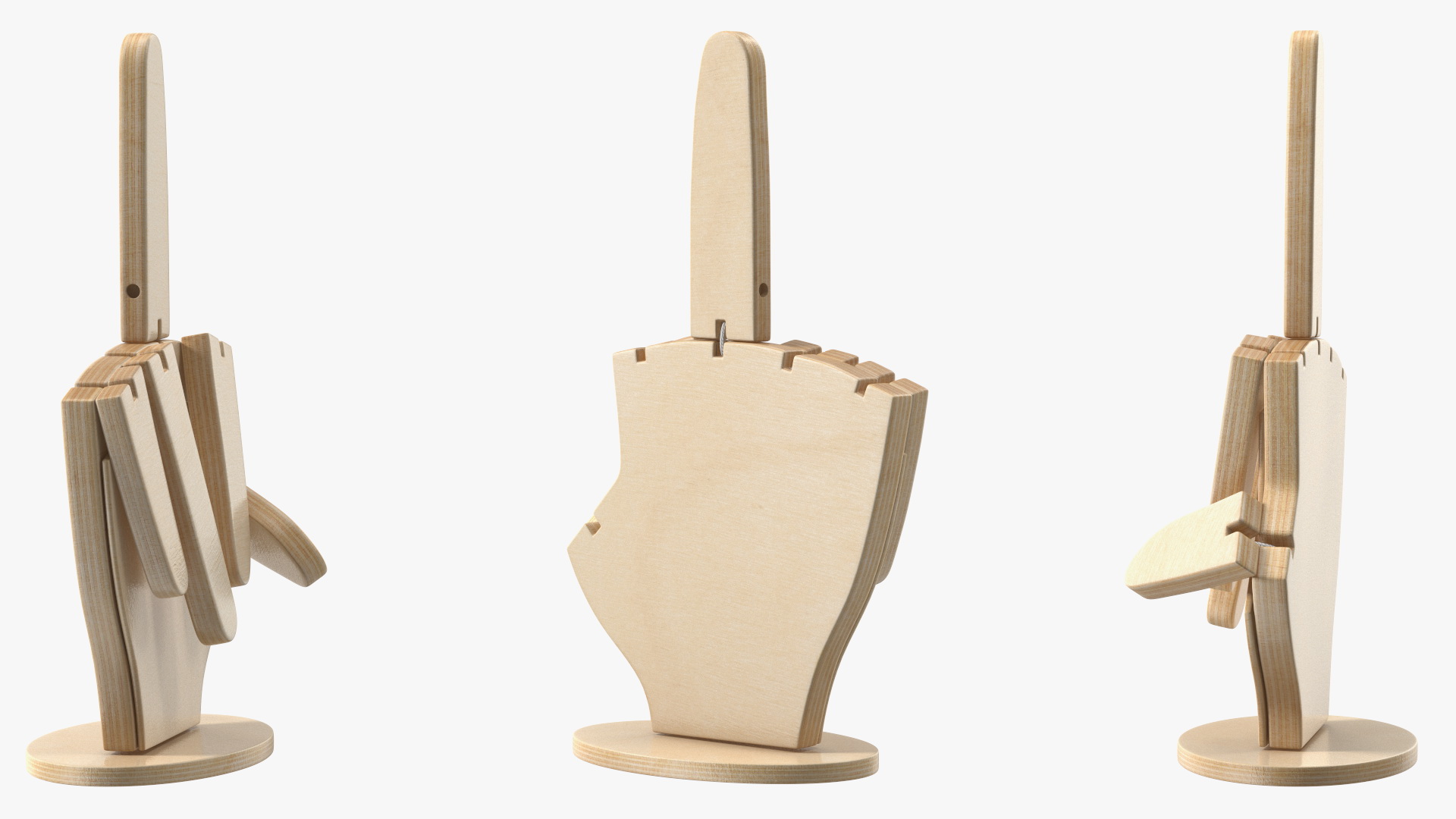 3D model Hand Pointing Up Middle Finger