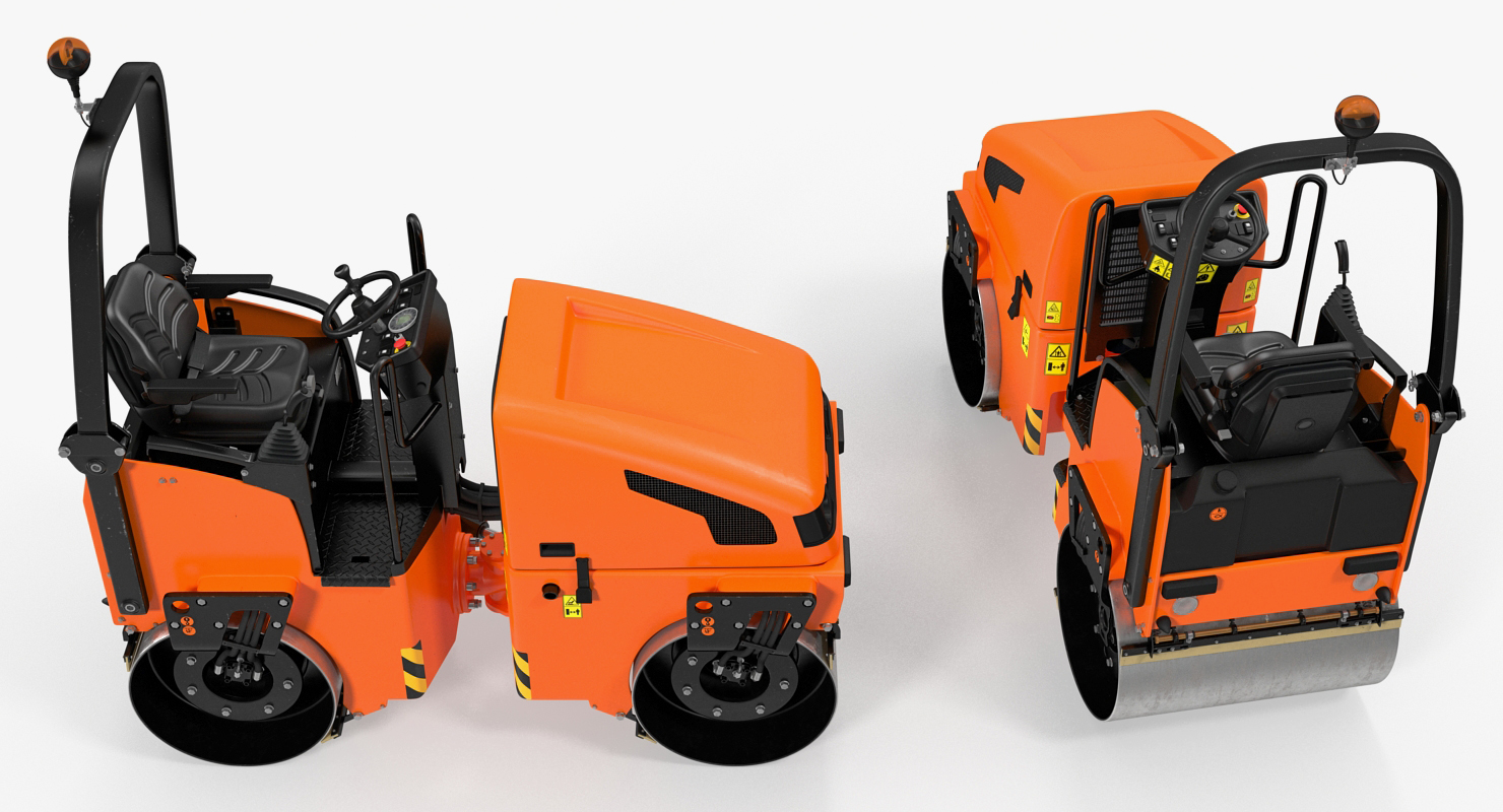 3D Tandem Vibratory Roller Generic Rigged model