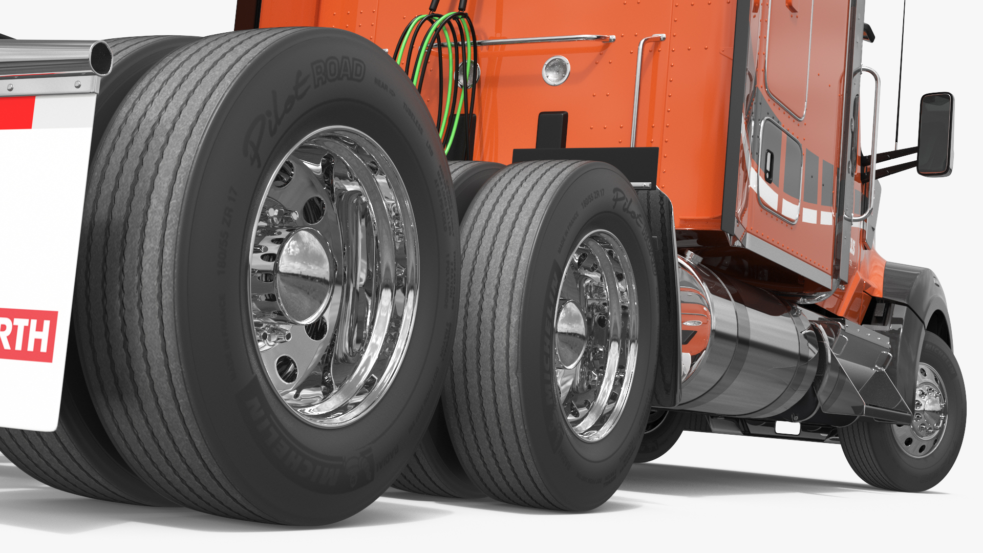 Kenworth W990 Sleeper Cab Orange Rigged - view 3