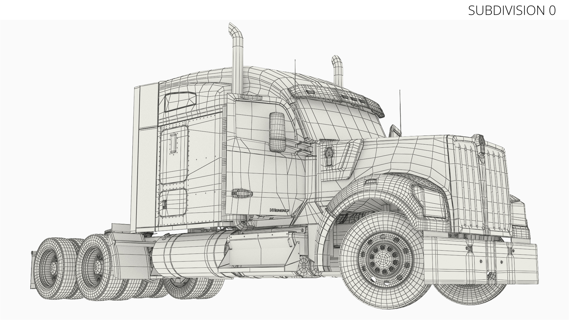Kenworth W990 Sleeper Cab Orange Rigged - view 7