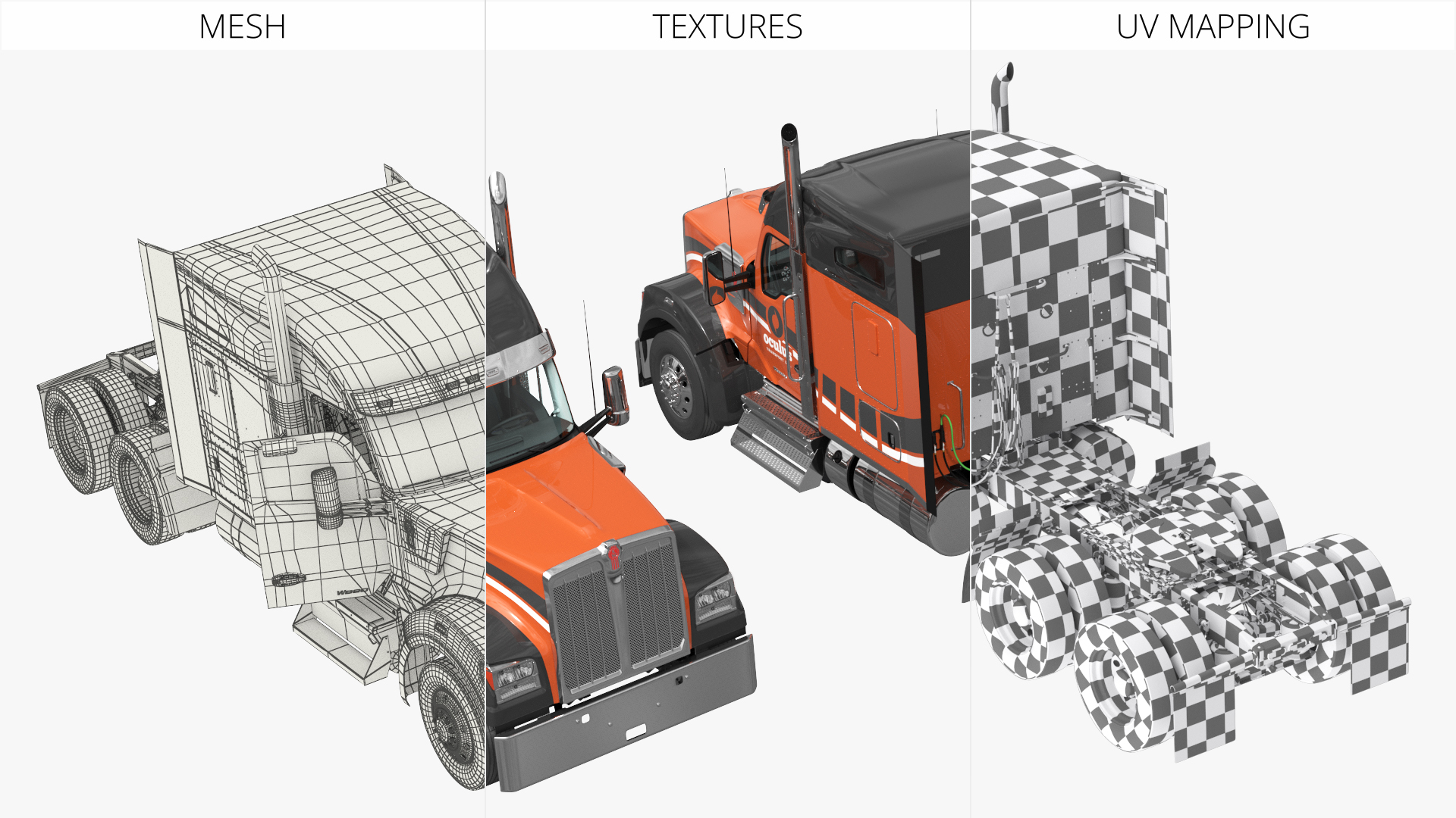 Kenworth W990 Sleeper Cab Orange Rigged - view 6