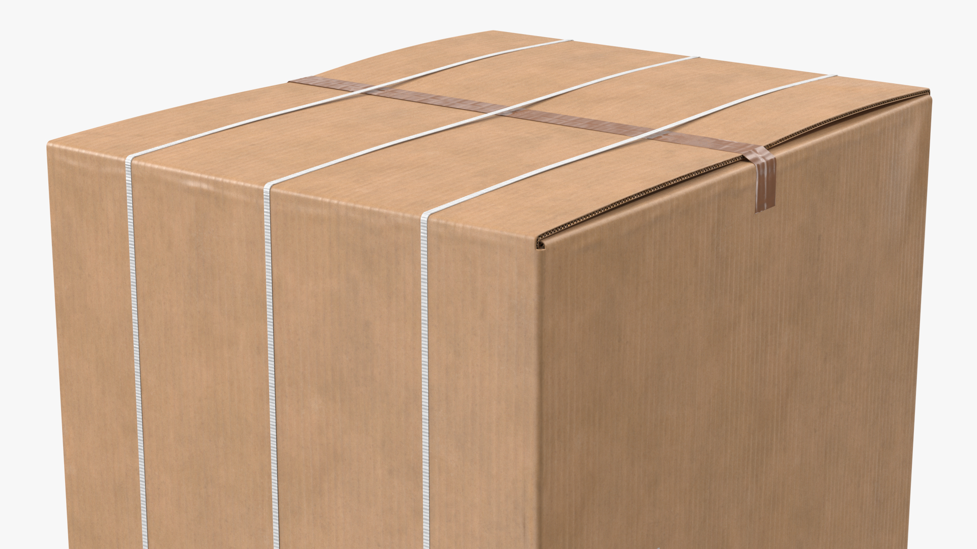 3D Old Large Cardboard Box model