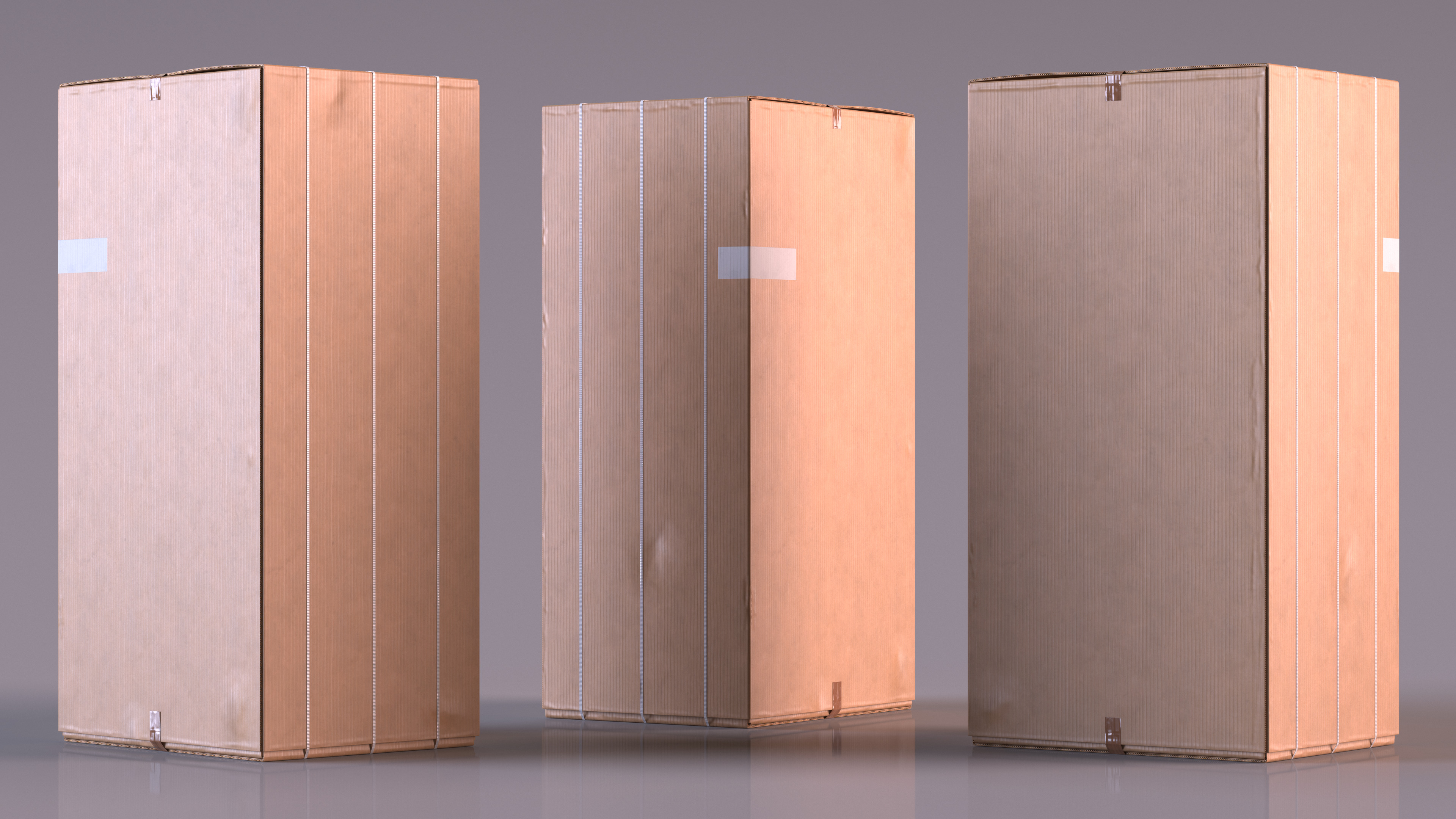 3D Old Large Cardboard Box model