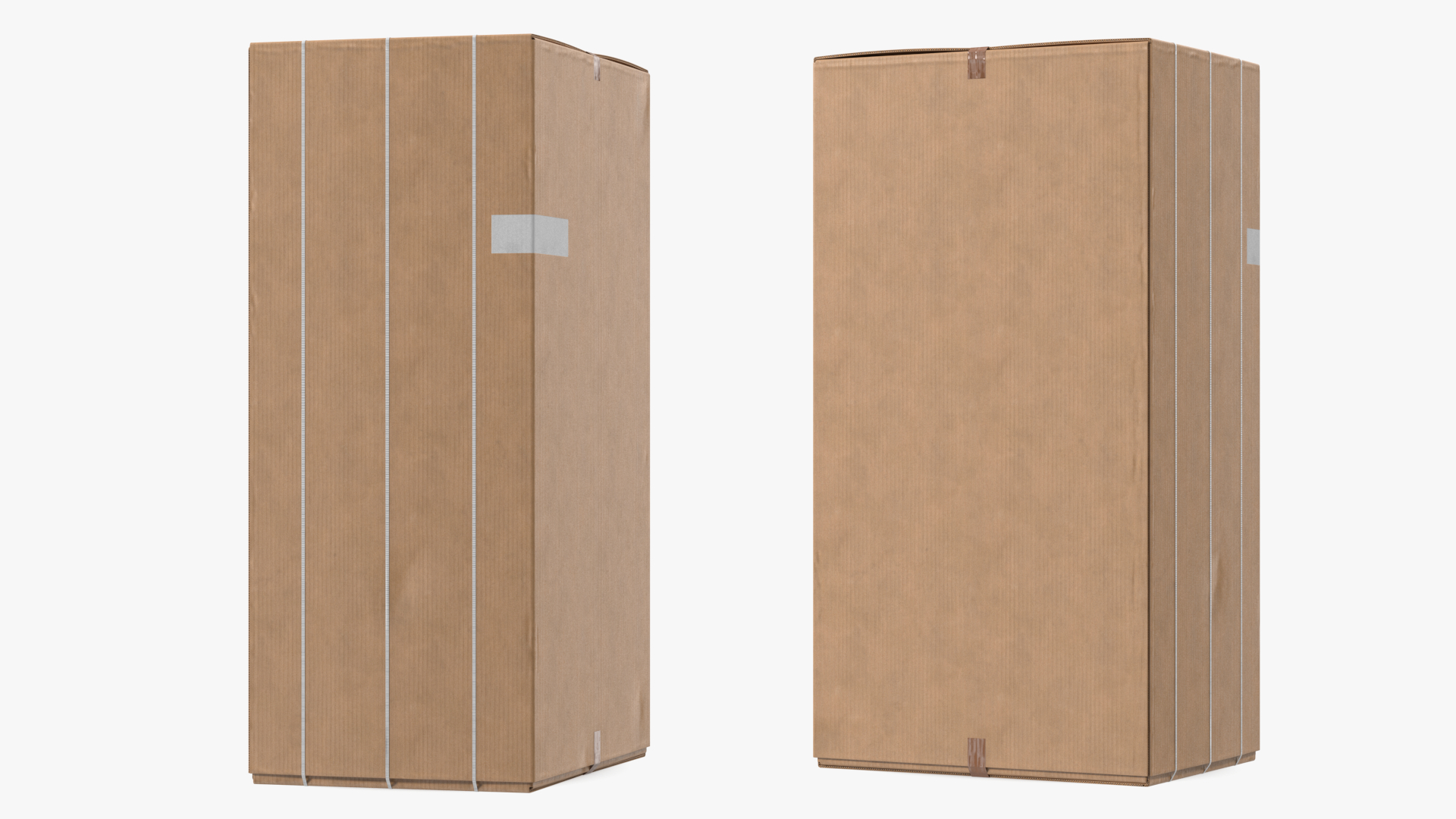 3D Old Large Cardboard Box model