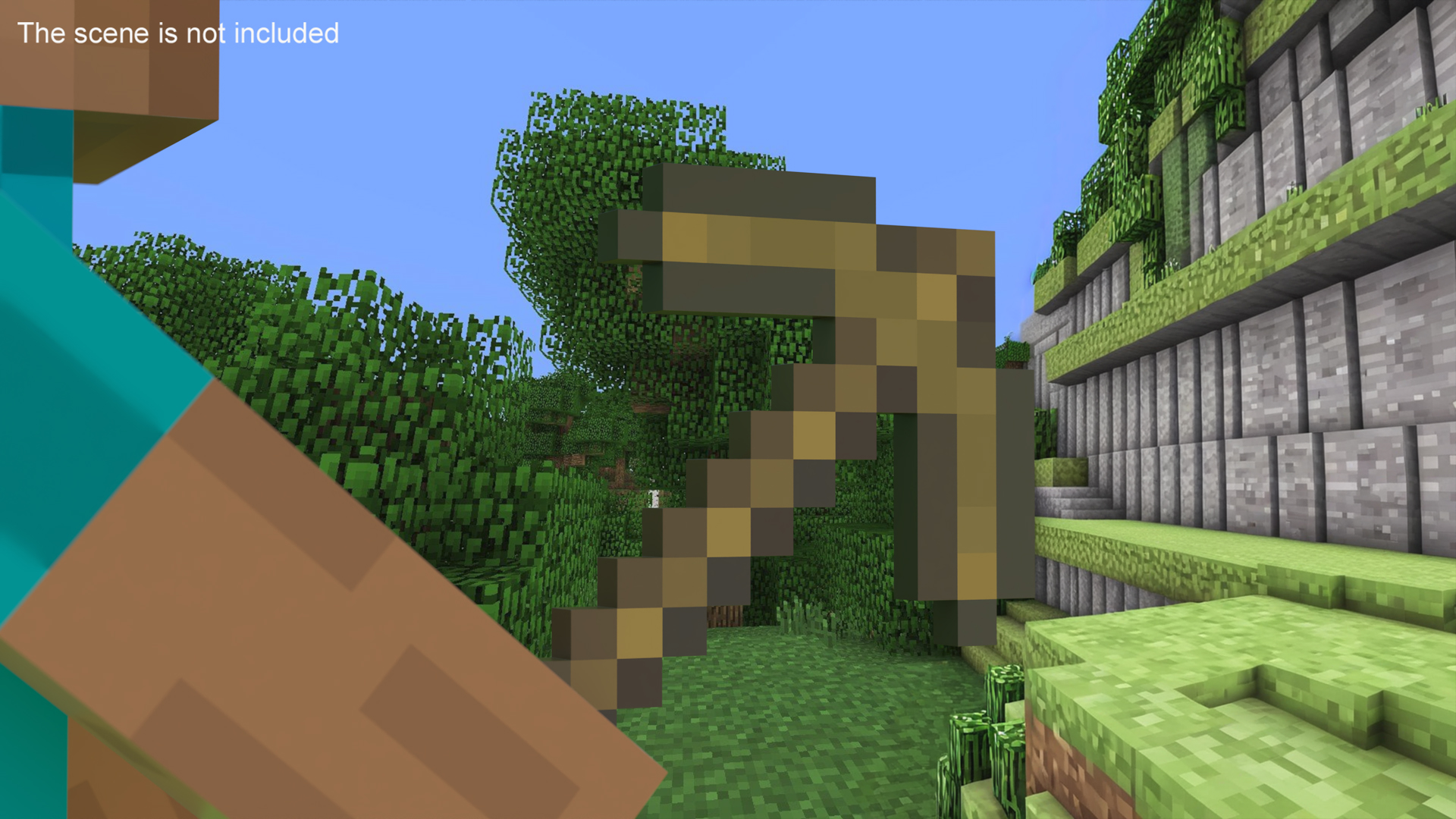 Minecraft Wooden Pickaxe 3D model