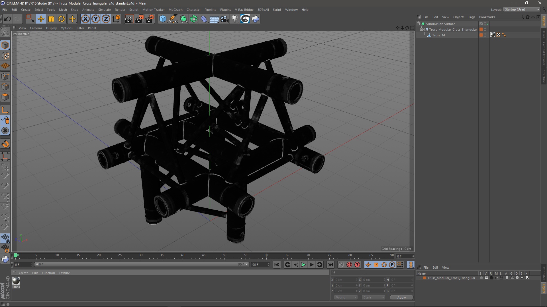 3D model Truss Modular Cross Triangular