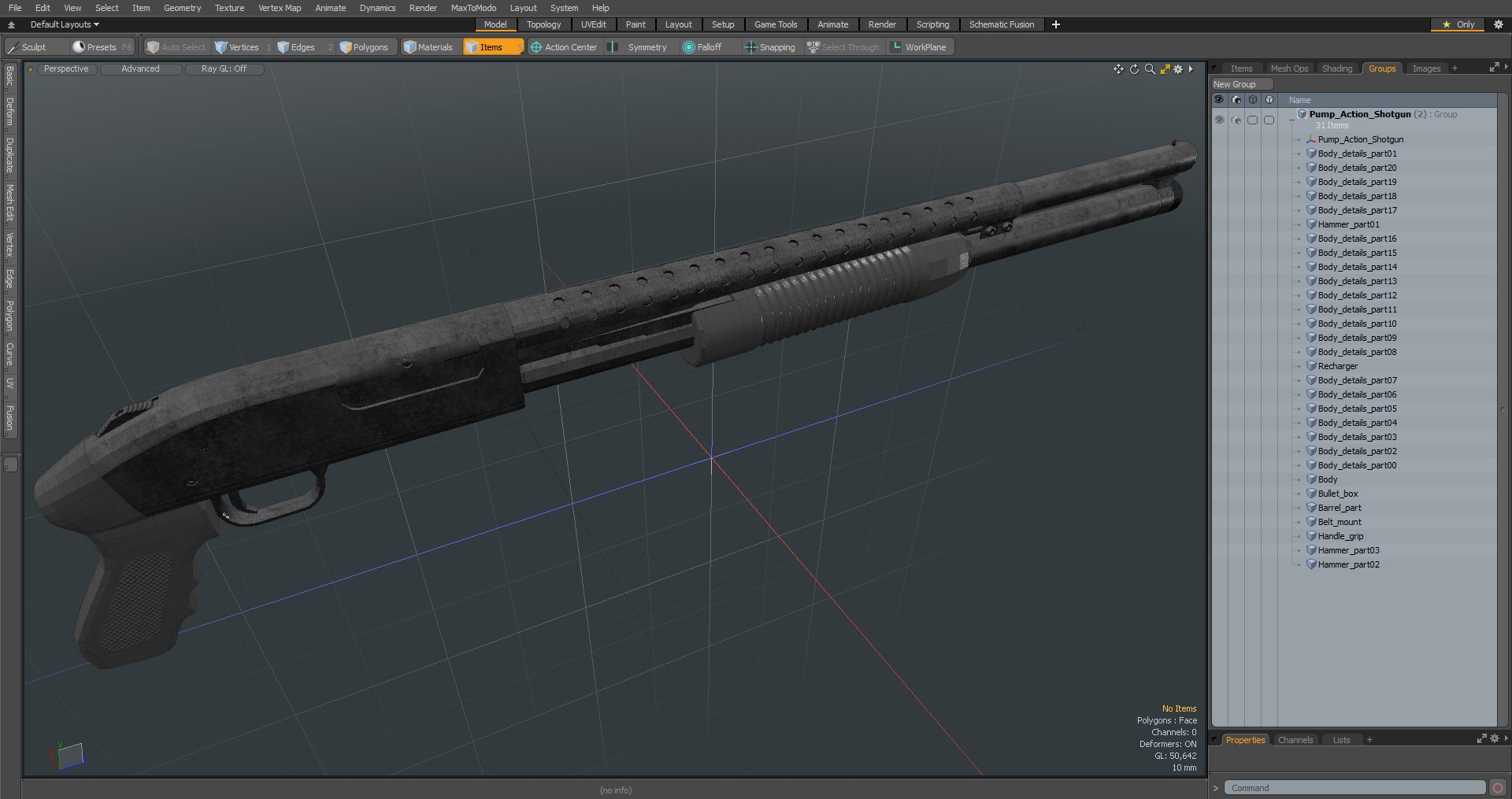Pump Action Shotgun 3D model