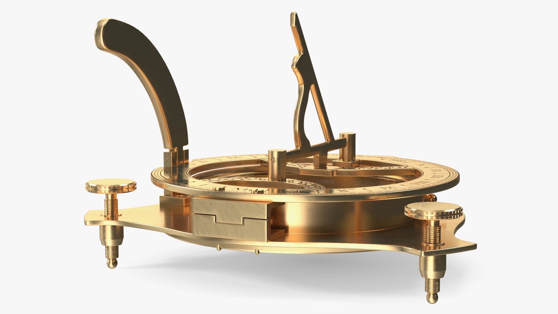 3D model Old Brass Compass with Sundial
