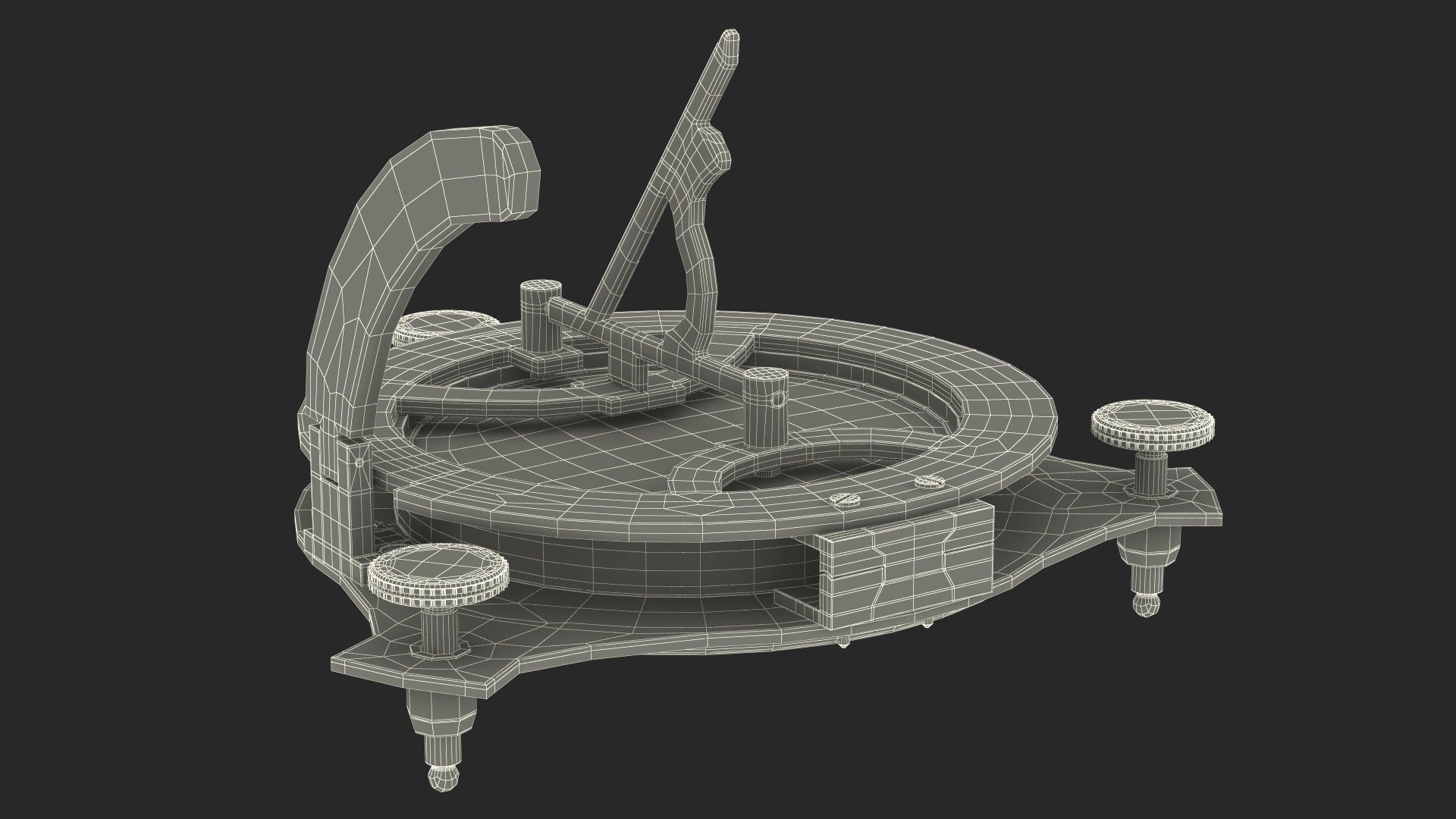3D model Old Brass Compass with Sundial