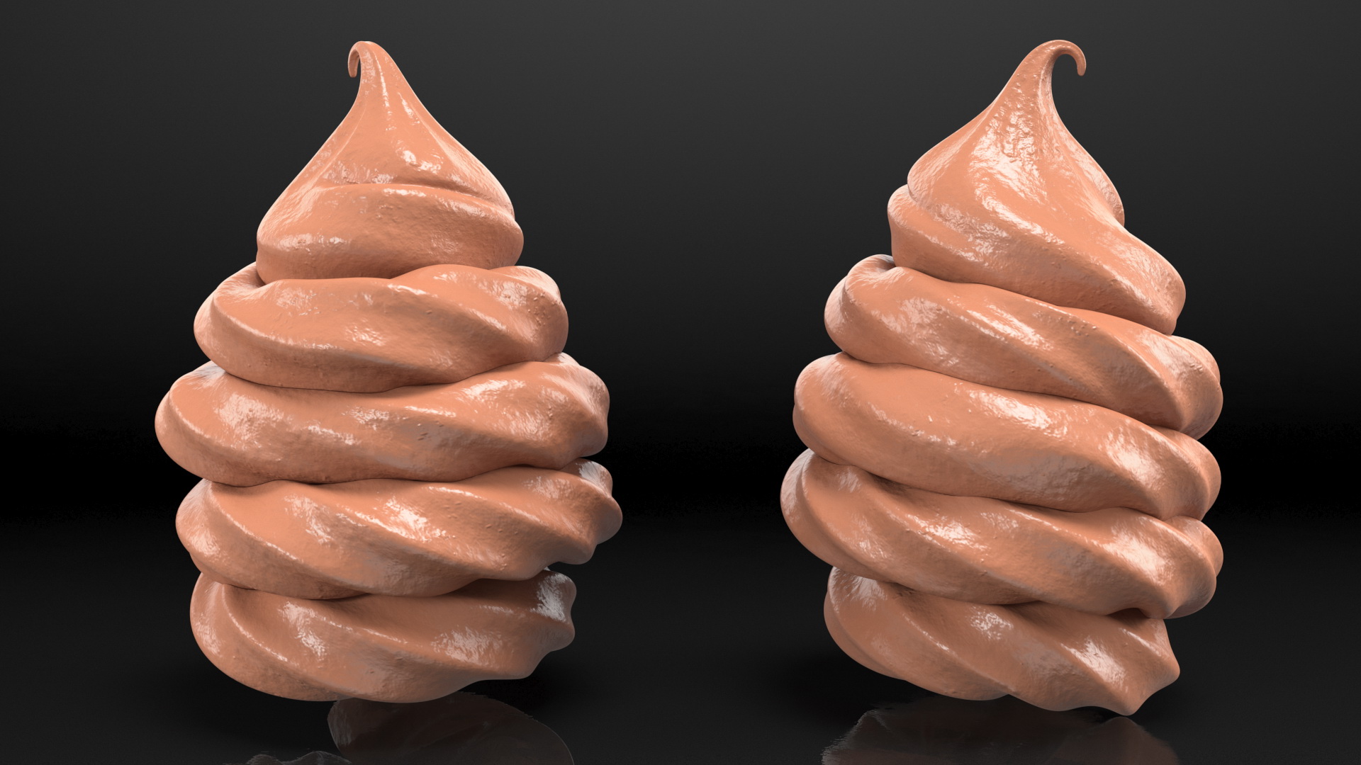 3D Chocolate Ice Cream Top model