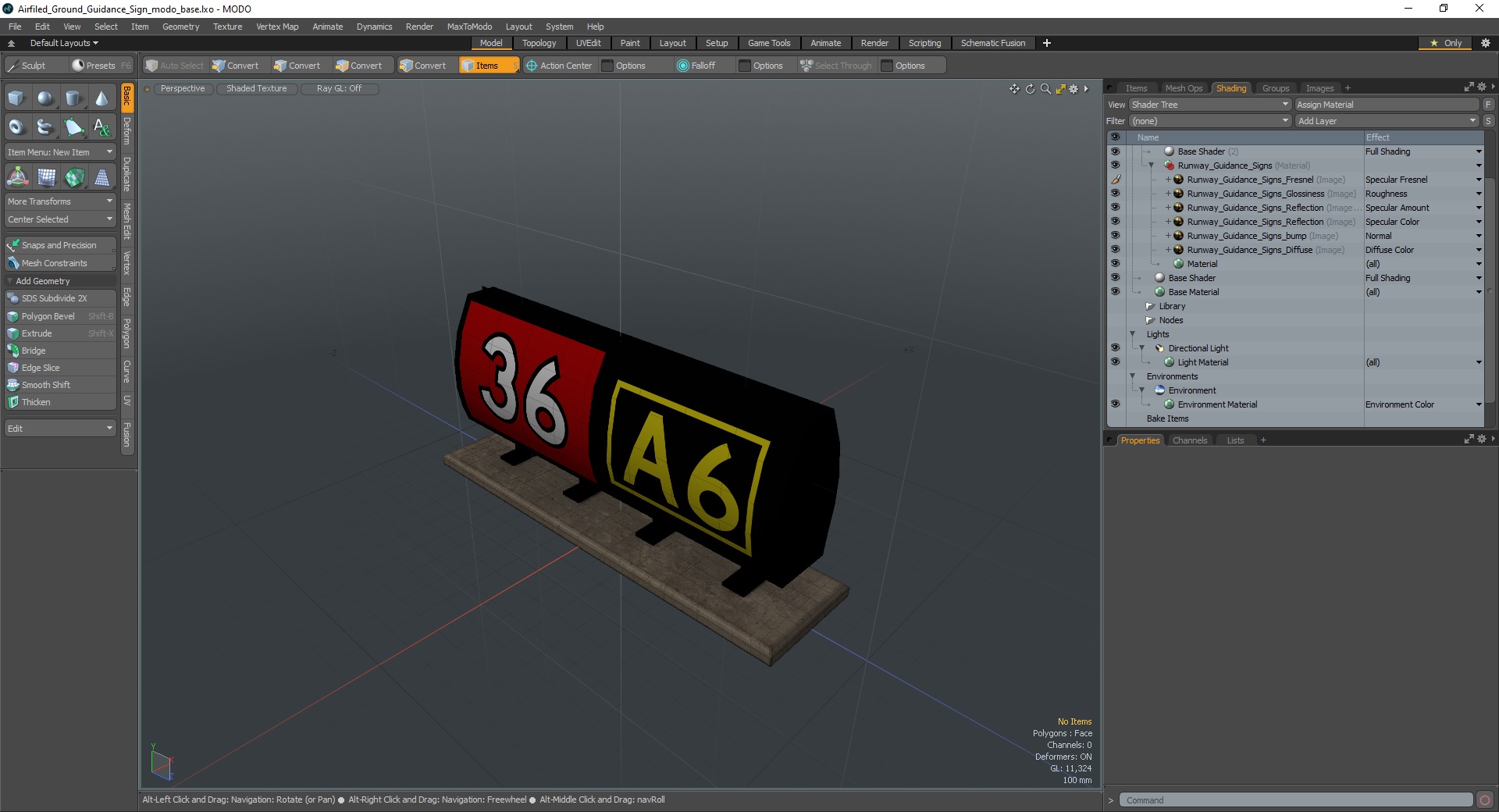 Airfiled Ground Guidance Sign 3D model