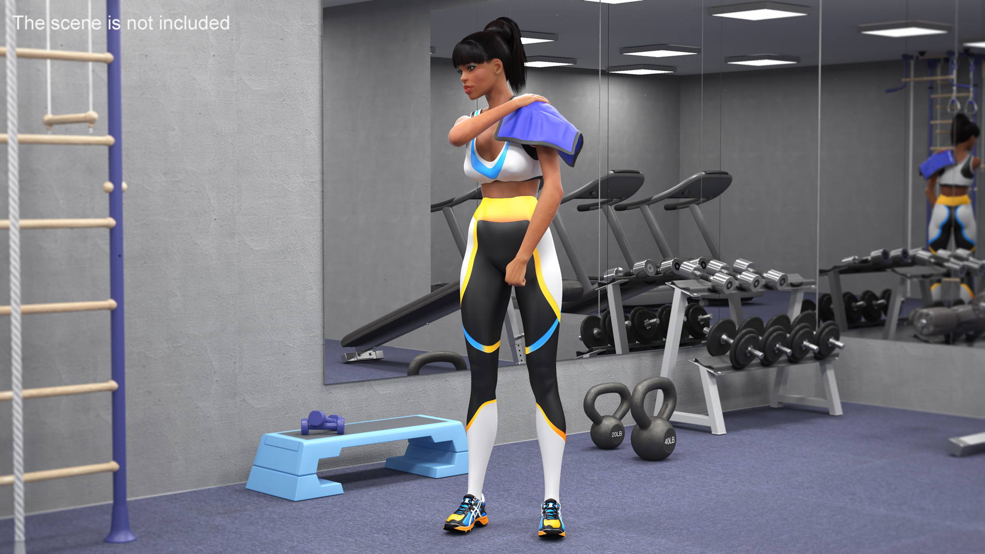 Medical Ice Pack on Girls Shoulder 3D model