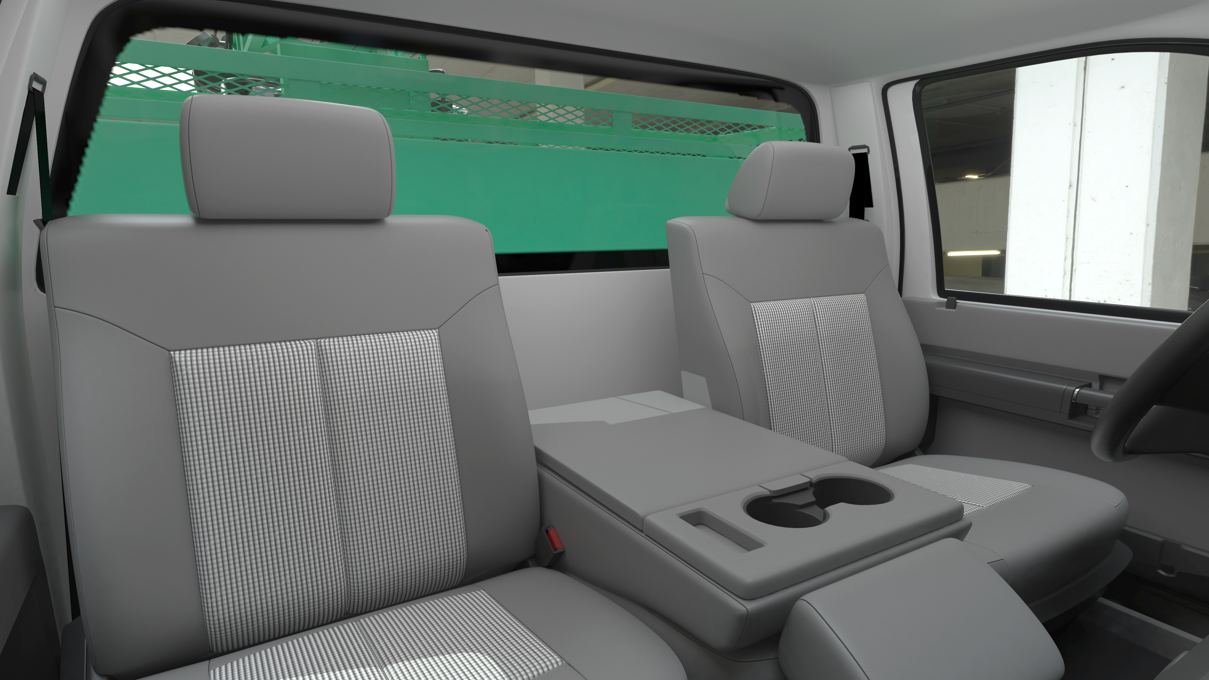 3D Truck-based Mobile Drill Rig Green Rigged