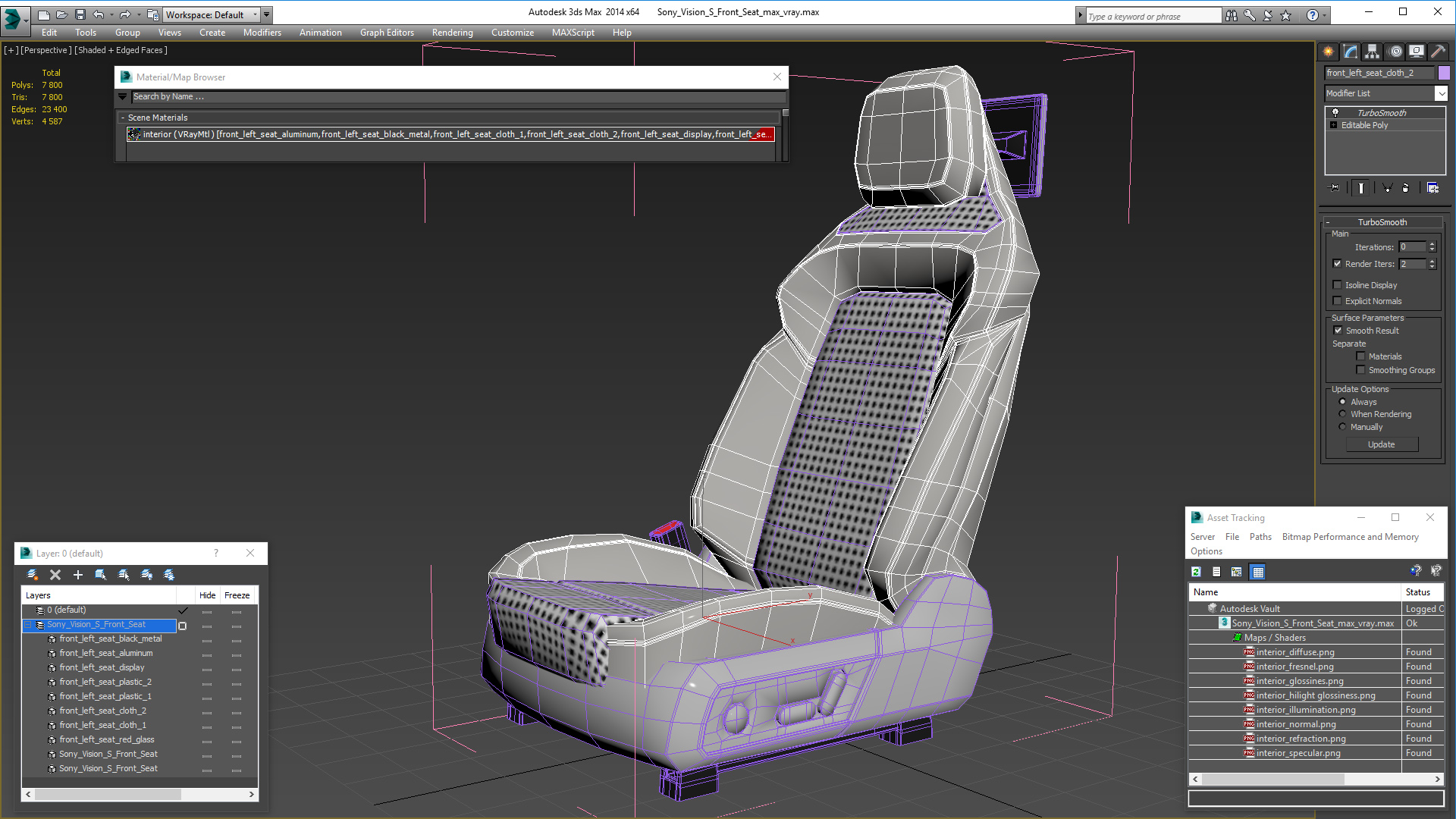 Sony Vision S Front Seat 3D model