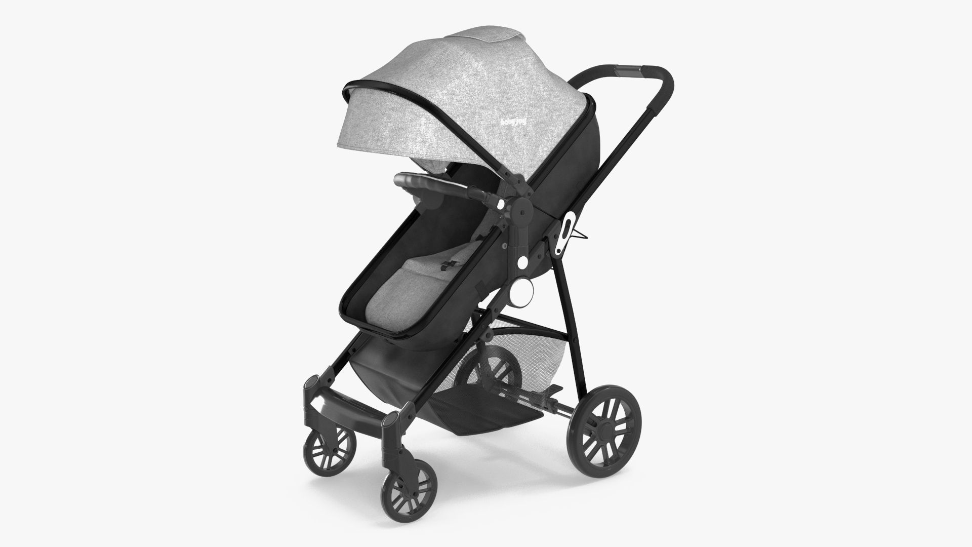 3D model Foldable Walking Baby Stroller Gray