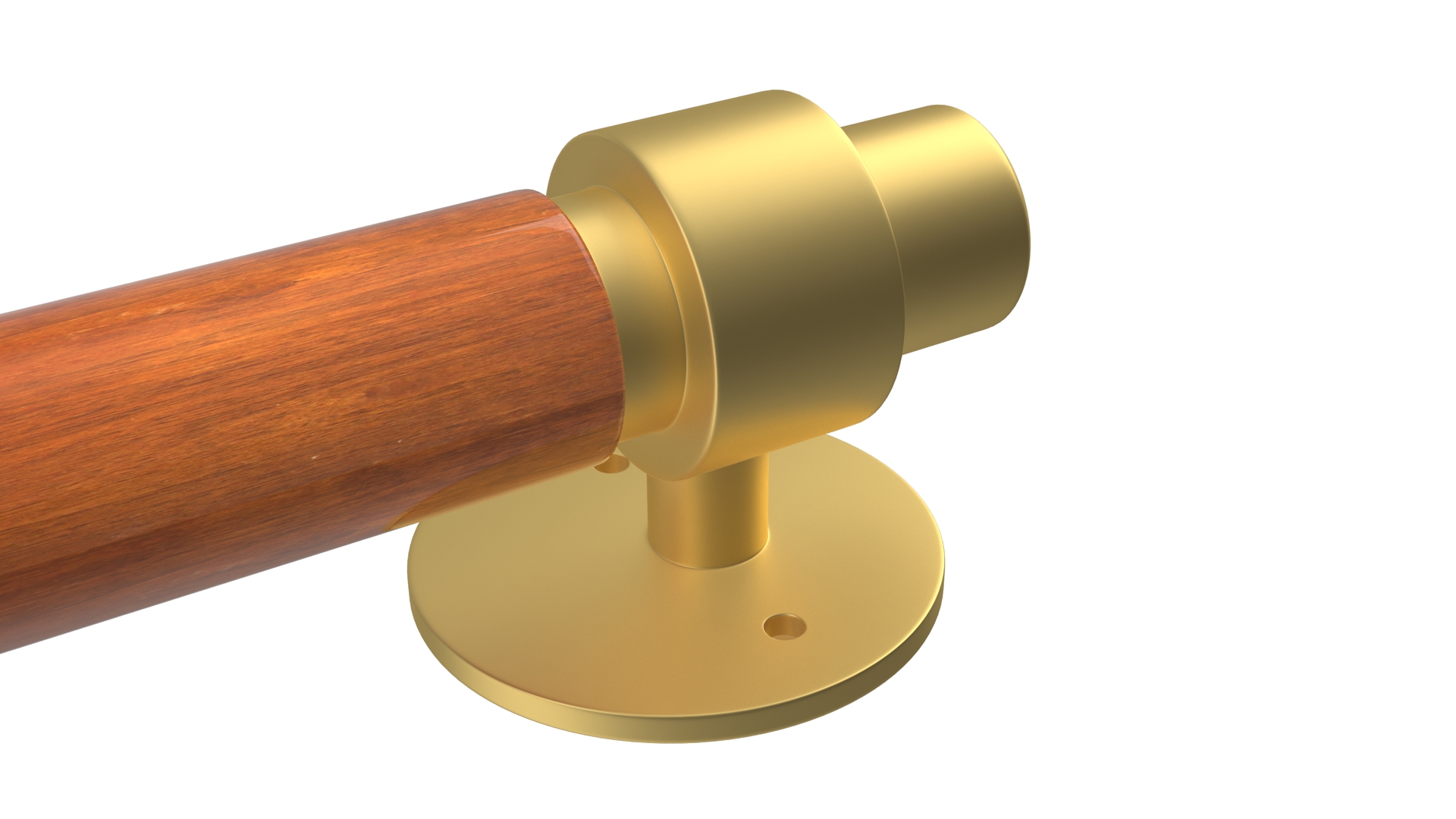 3D model Door Gold Handle with Wooden Insert