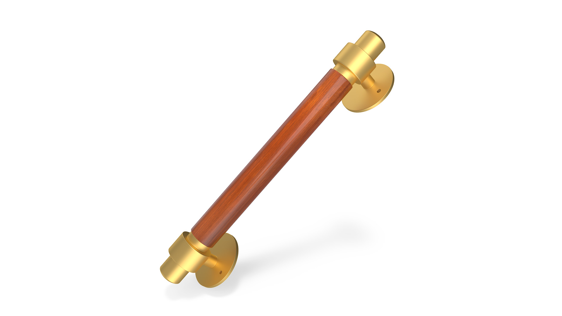 3D model Door Gold Handle with Wooden Insert