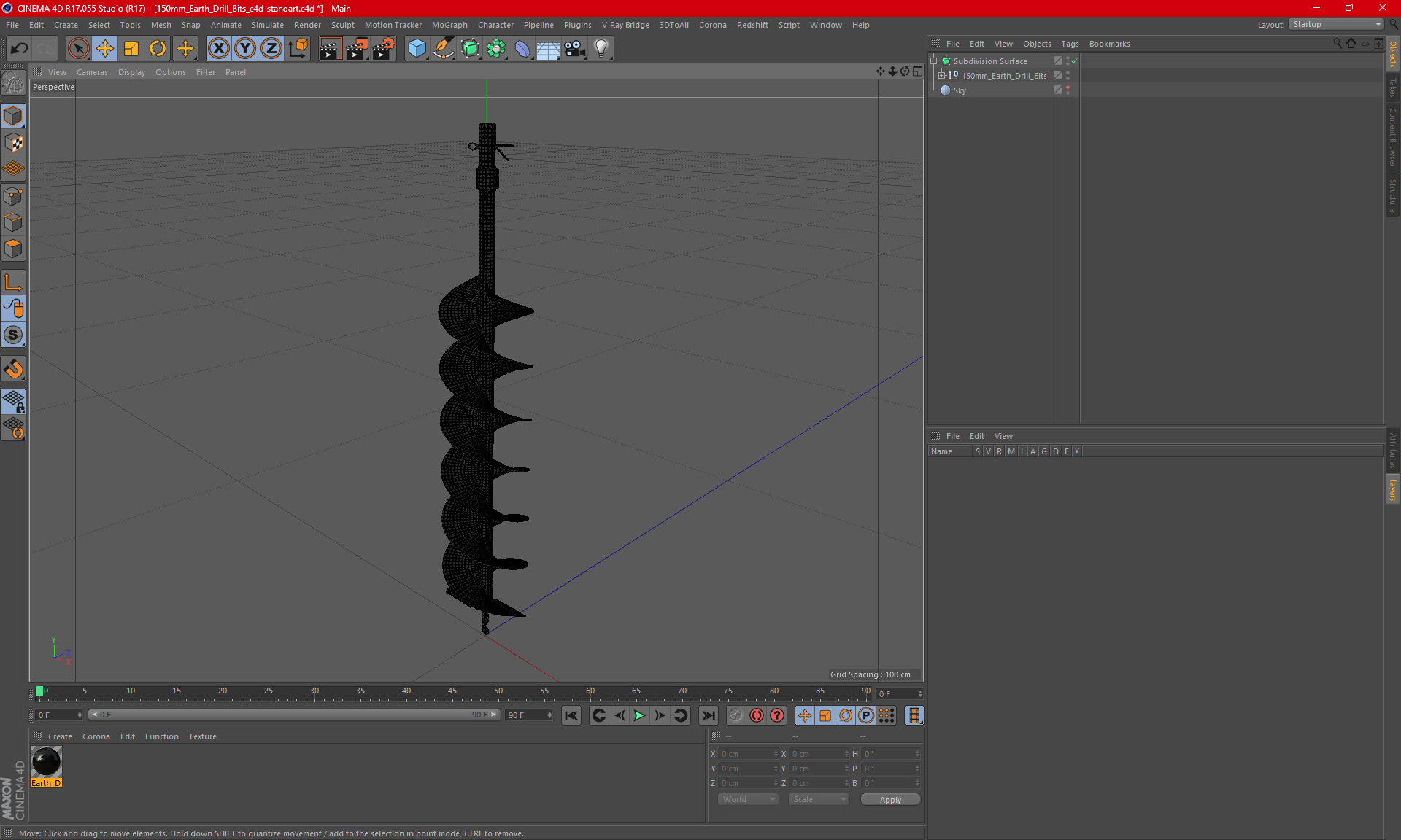 150mm Earth Drill Bits 3D