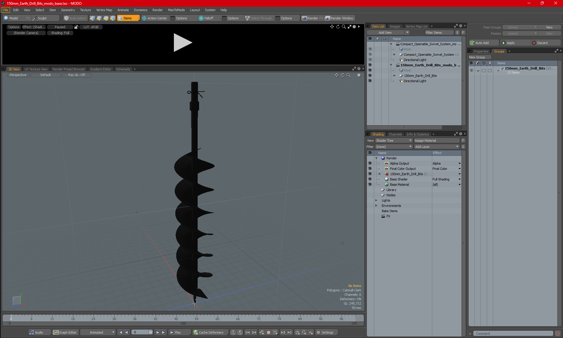 150mm Earth Drill Bits 3D