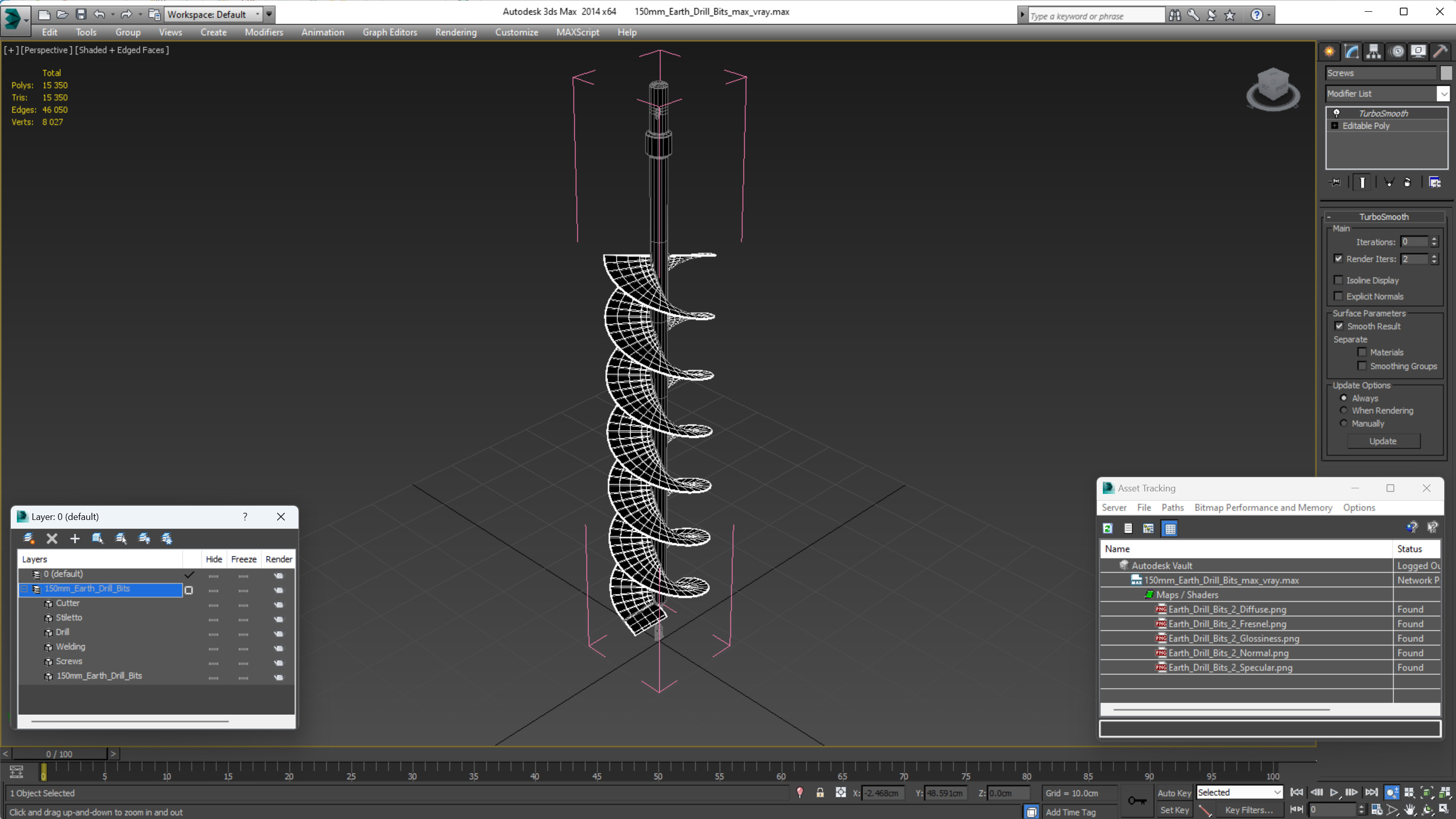 150mm Earth Drill Bits 3D