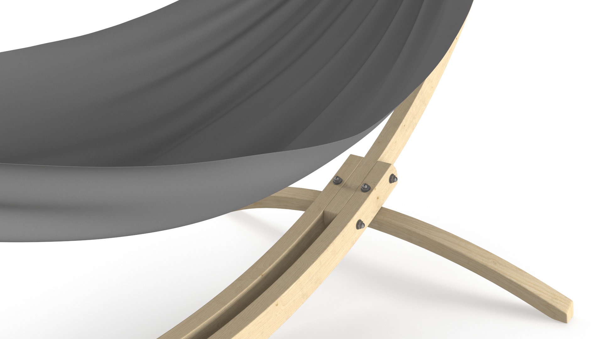 Light Wooden Bow Stand with Fabric Hammock 3D
