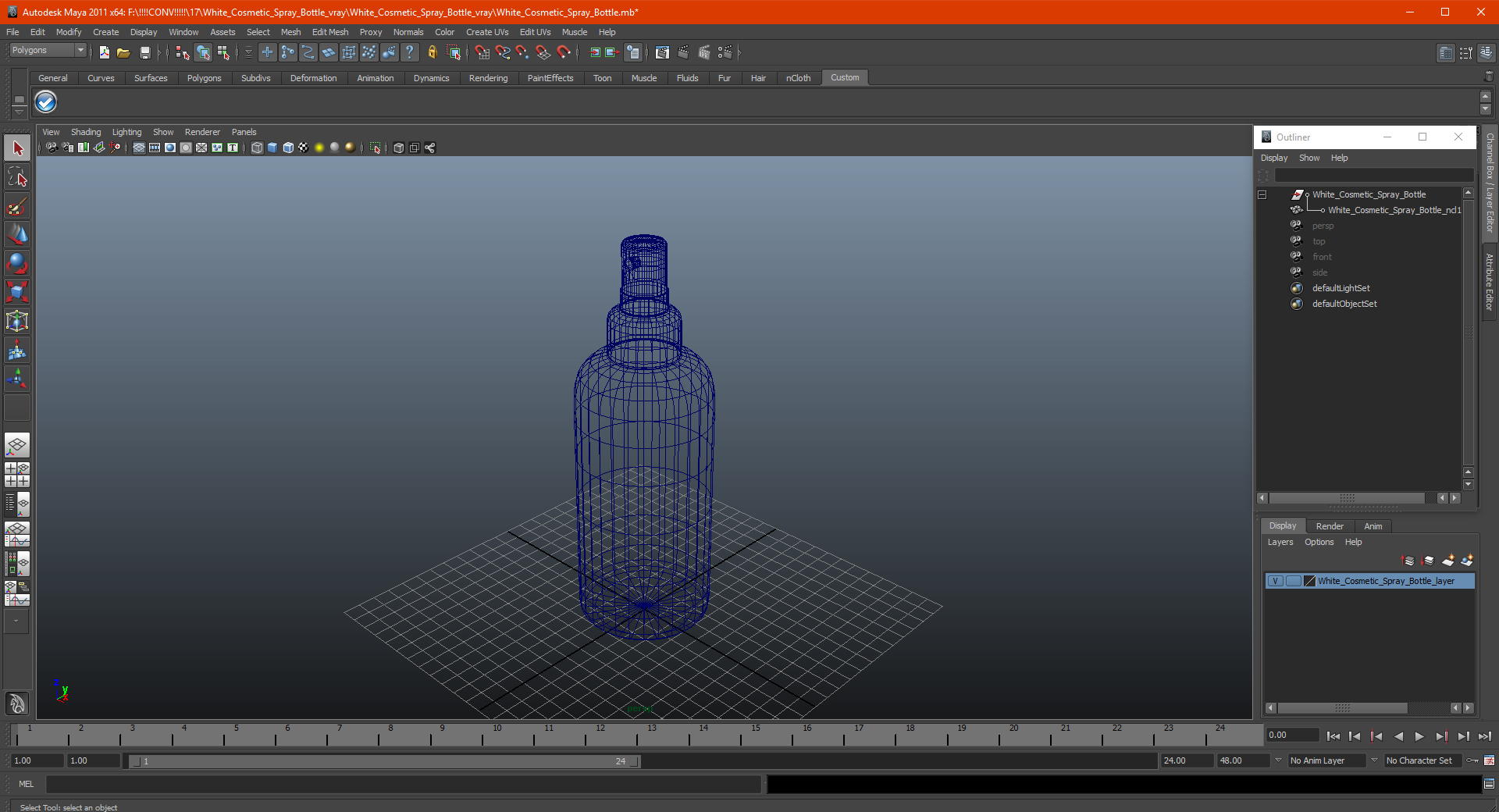 White Cosmetic Spray Bottle 3D