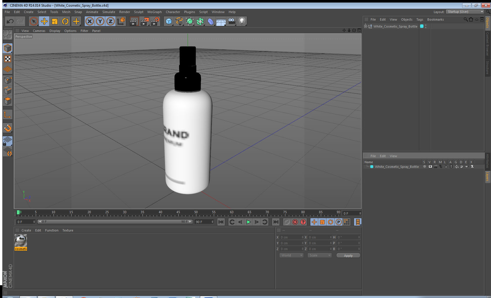 White Cosmetic Spray Bottle 3D