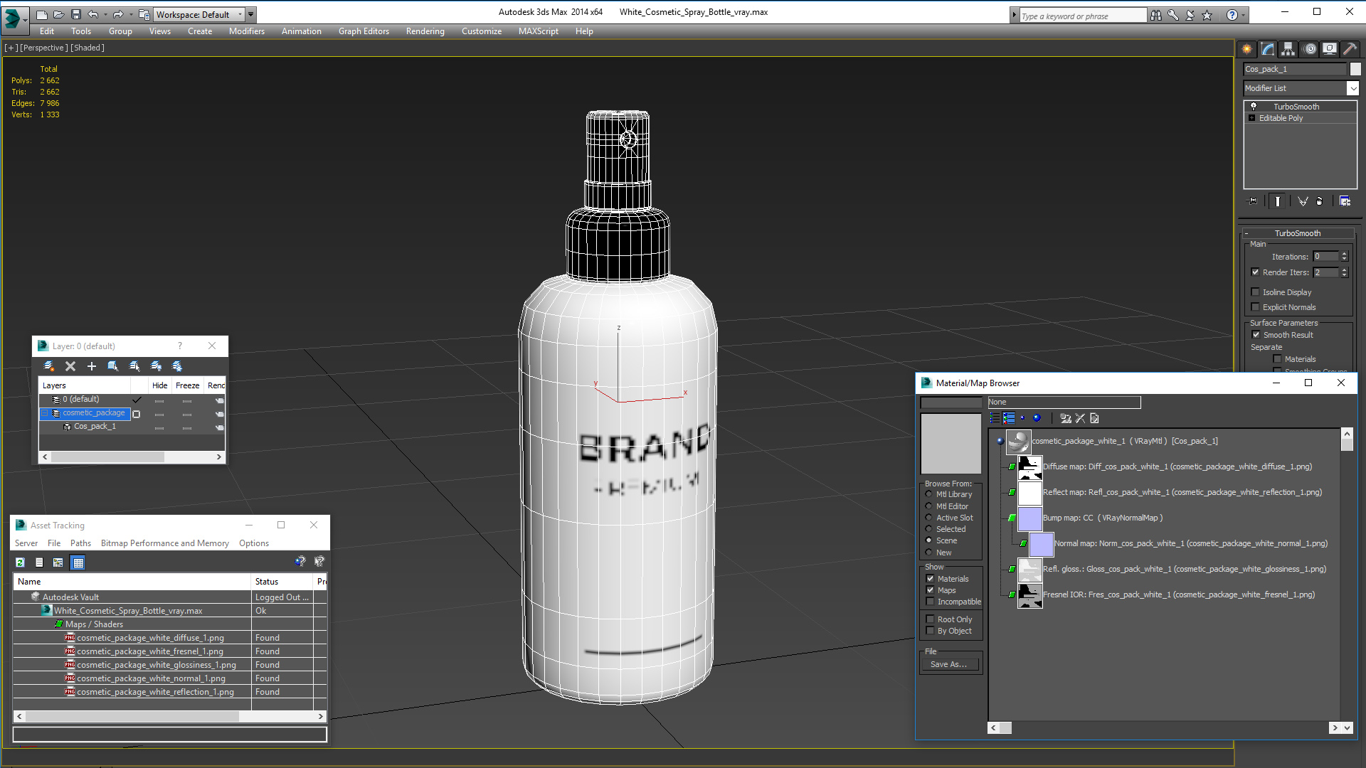 White Cosmetic Spray Bottle 3D