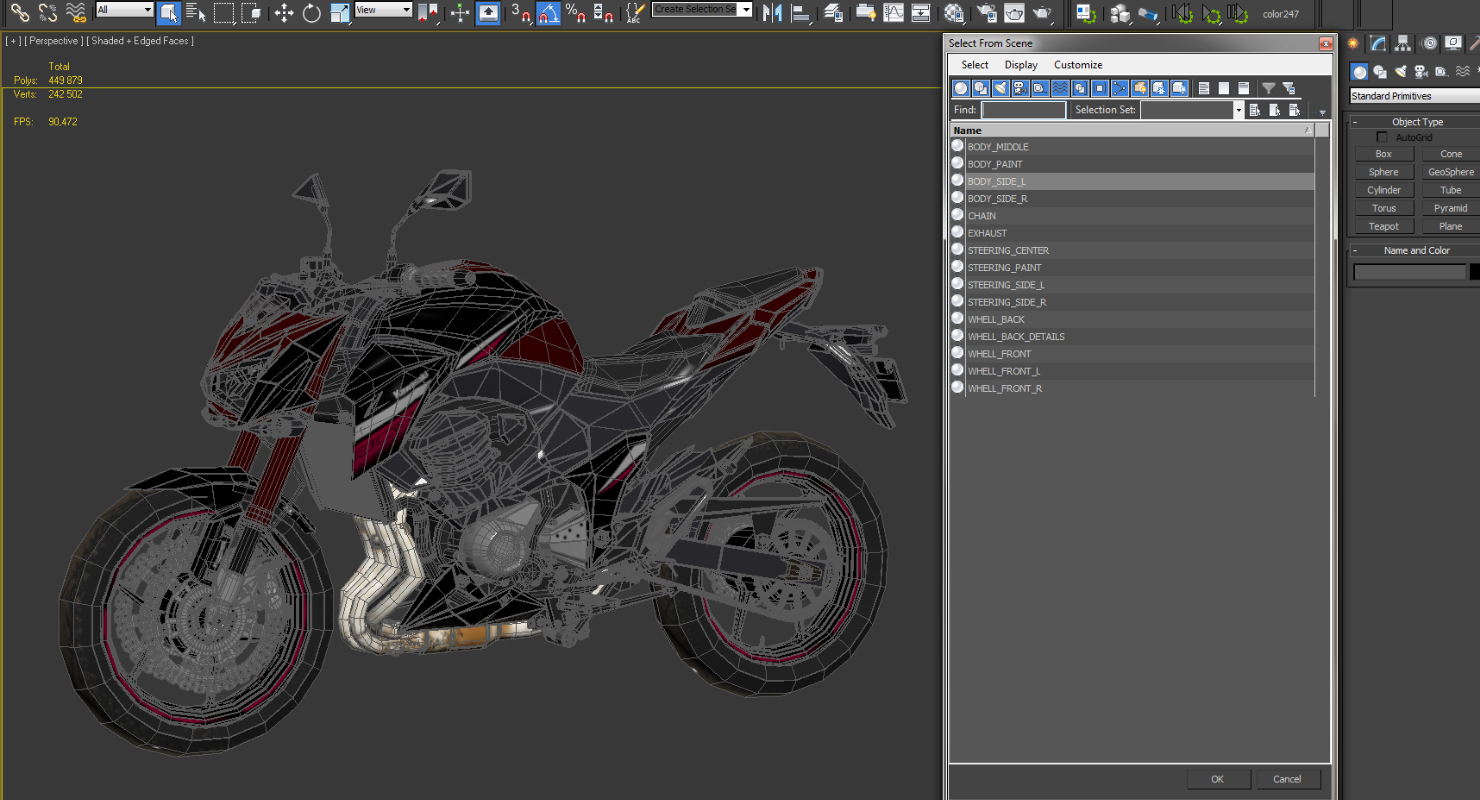 3D Motorcycle Kawasaki Z800 Red model