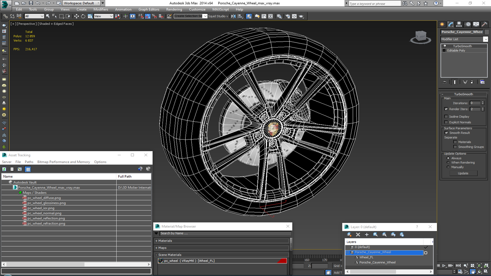 3D Porsche Cayenne Wheel