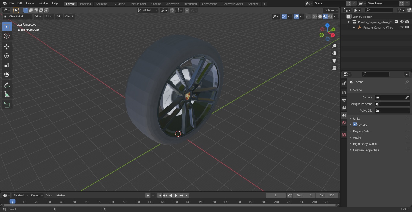 3D Porsche Cayenne Wheel