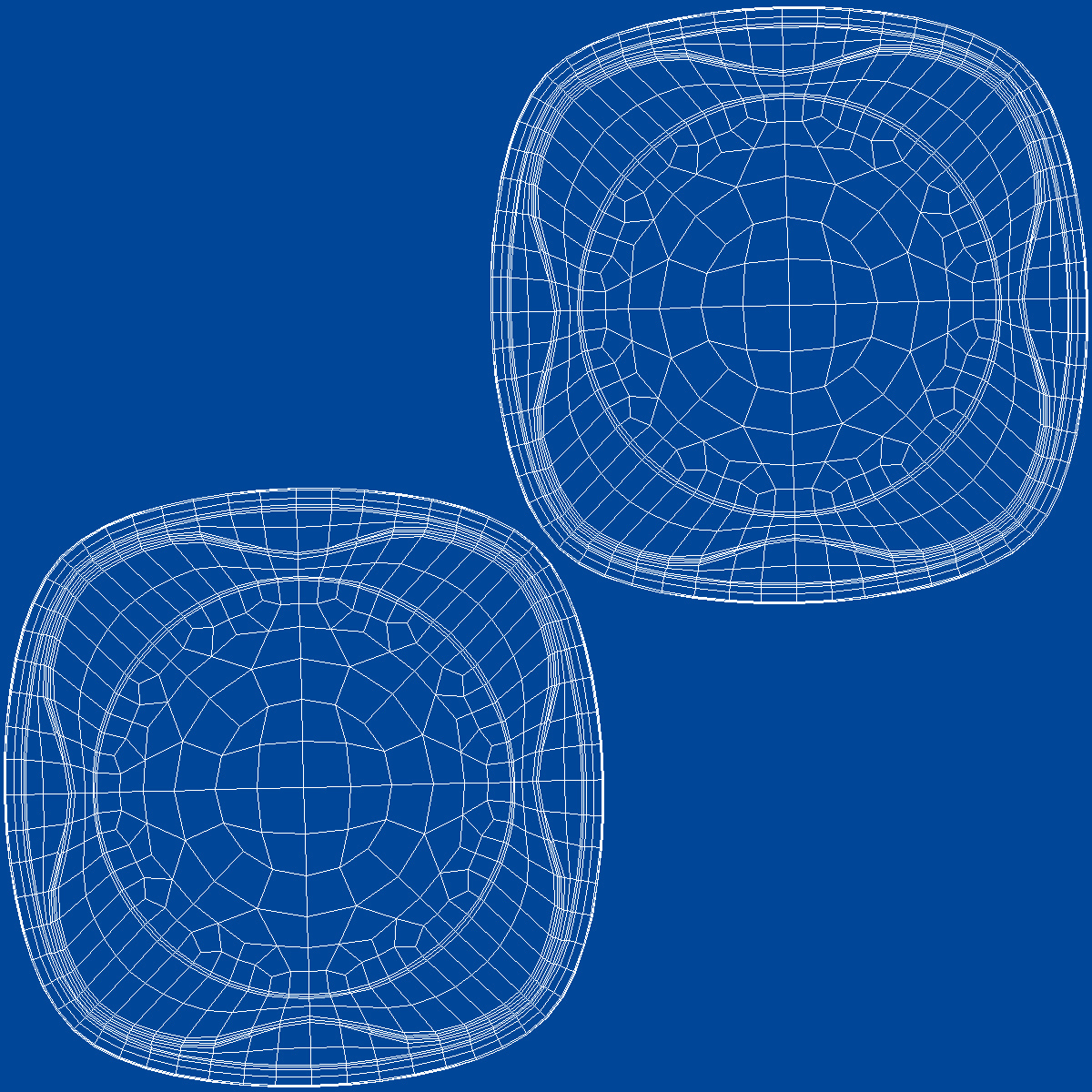 3D Solo Squared Plastic Plate Blue