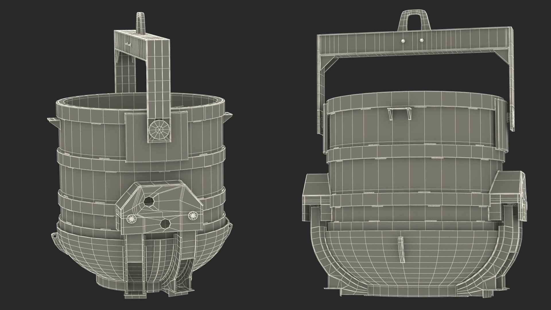 3D Industrial Charging Bucket with Scrap Metal model
