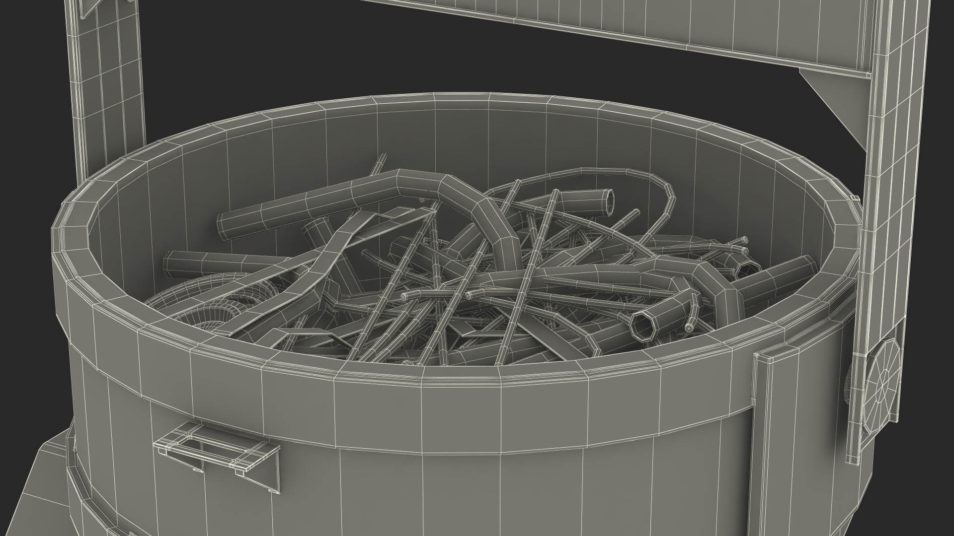 3D Industrial Charging Bucket with Scrap Metal model