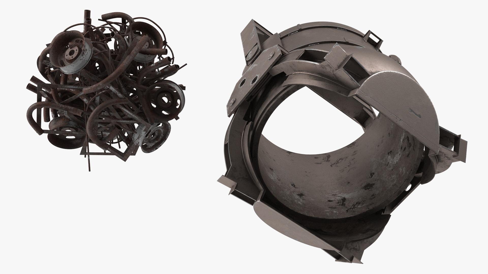 3D Industrial Charging Bucket with Scrap Metal model