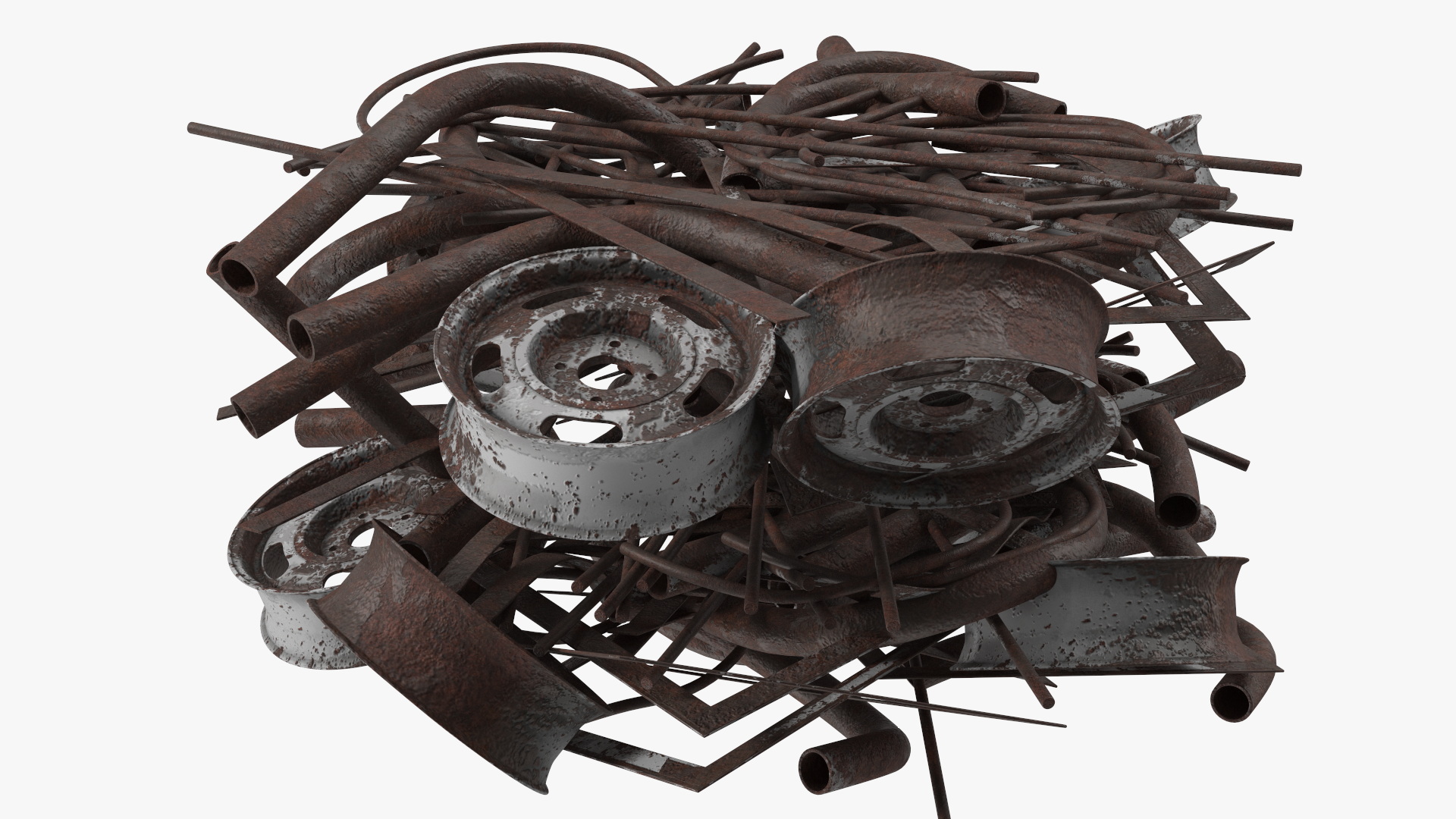 3D Industrial Charging Bucket with Scrap Metal model